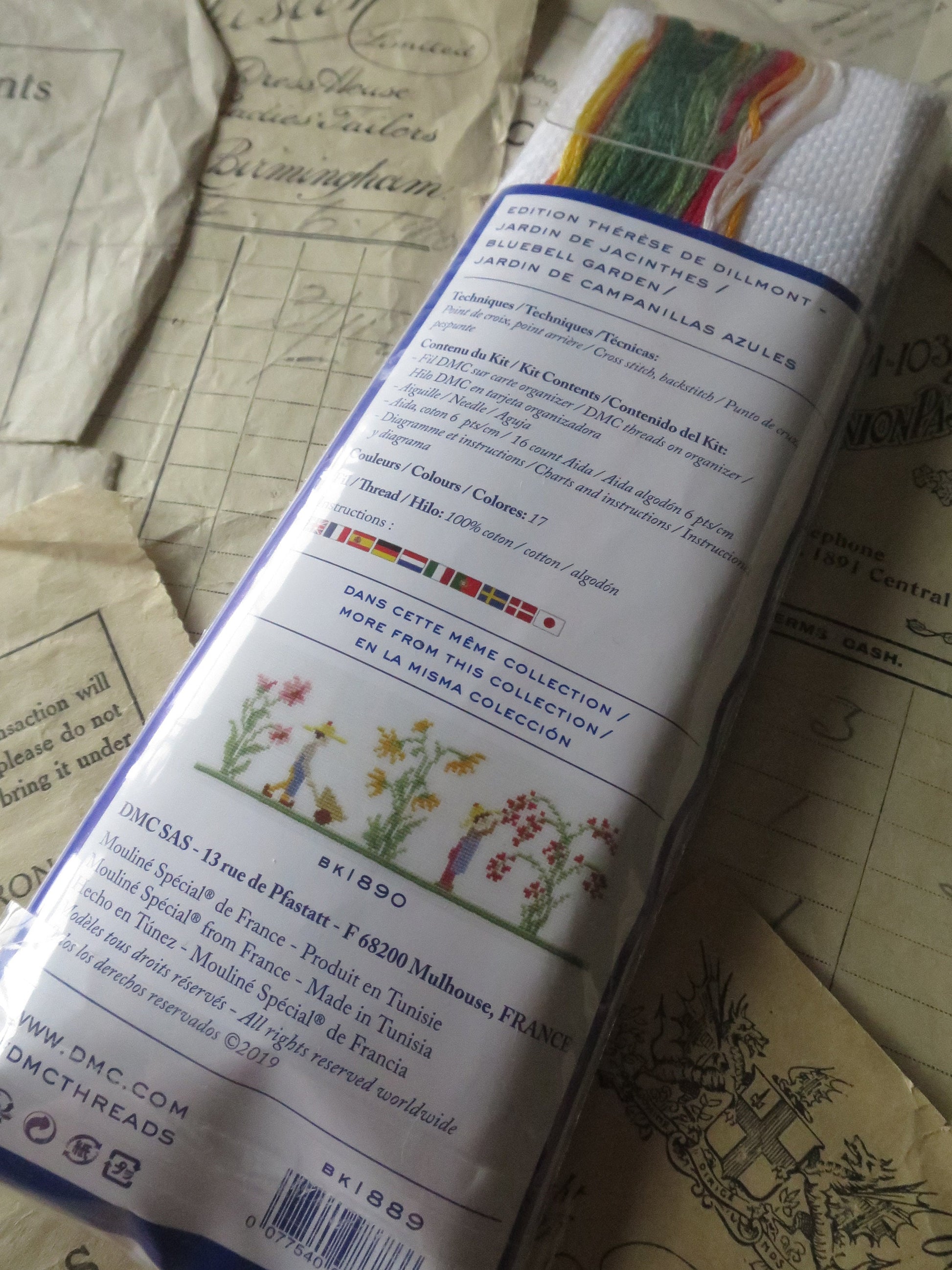 DMC Children's Hyacinth Garden Bookmark Cross Stitch Embroidery Kit