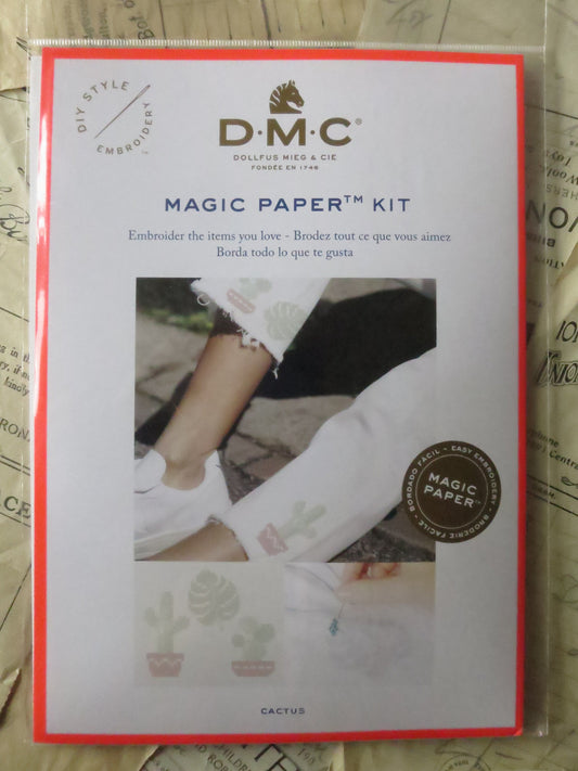 Cactus Collection Magic Paper Cross Stitch Embroidery Kit DMC