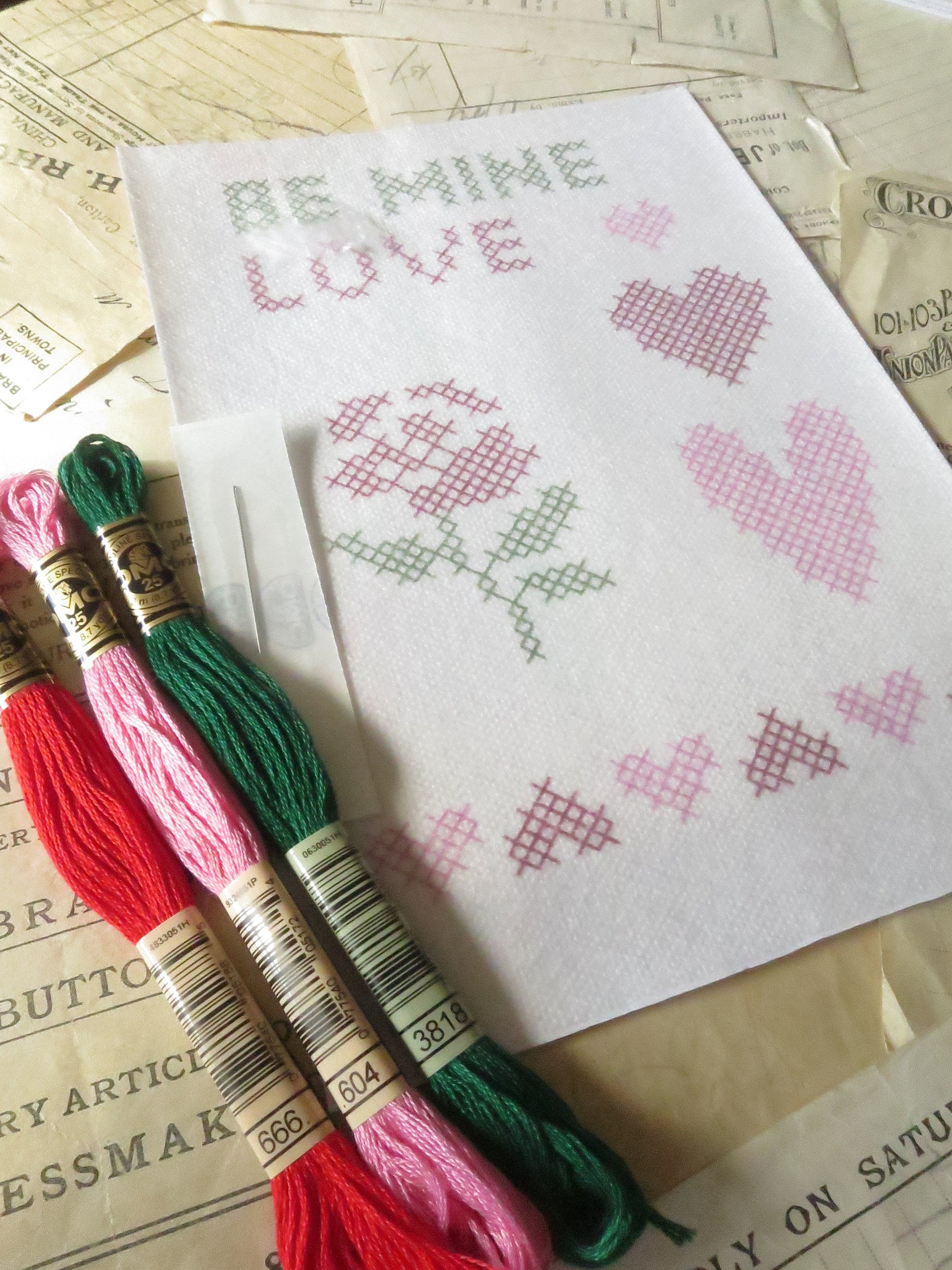 Love Collection Magic Paper Cross Stitch Embroidery Kit DMC