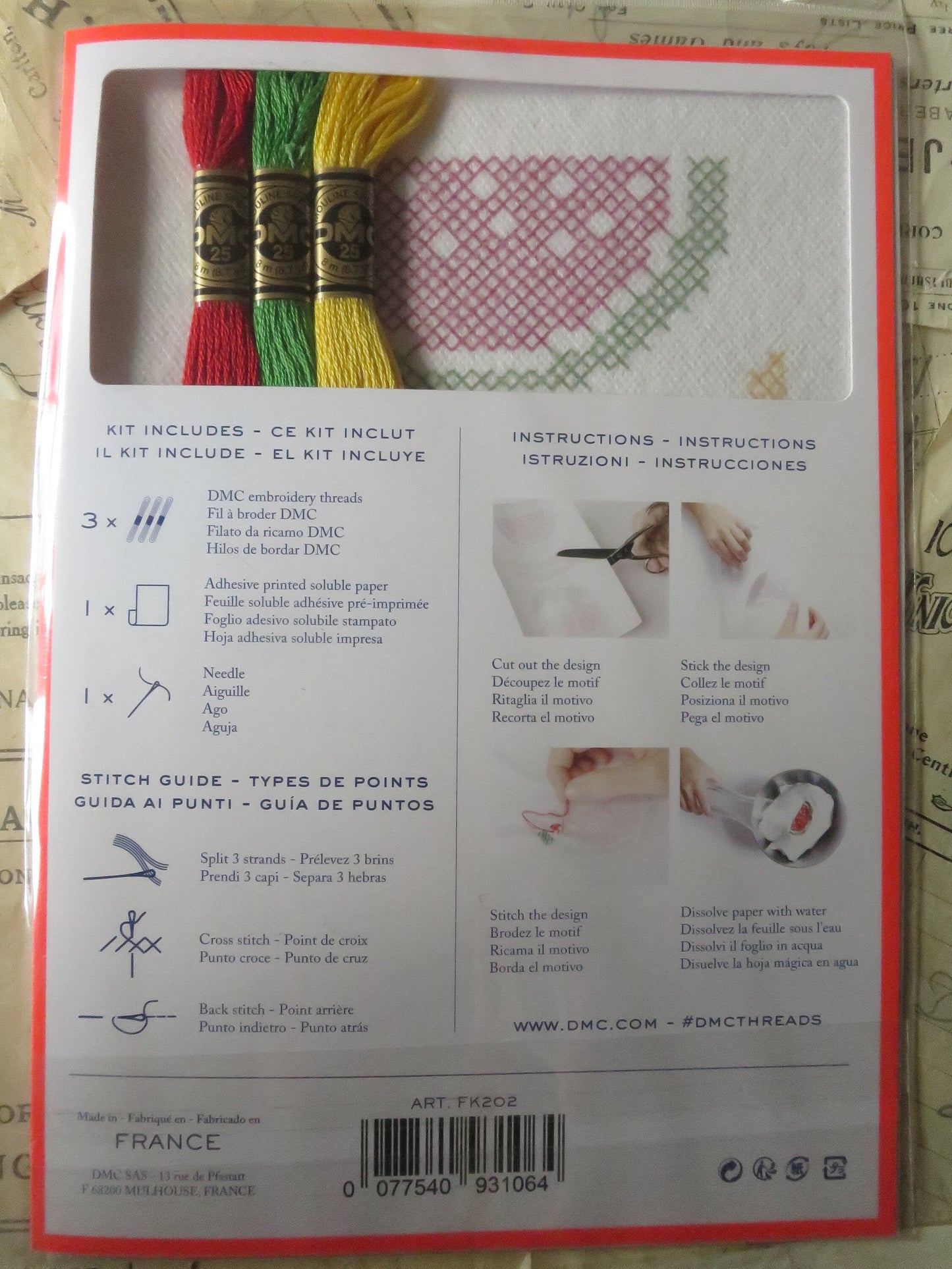 Fruits Collection Magic Paper Cross Stitch Embroidery Kit DMC