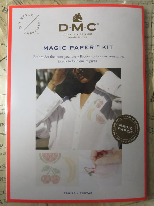 Fruits Collection Magic Paper Cross Stitch Embroidery Kit DMC