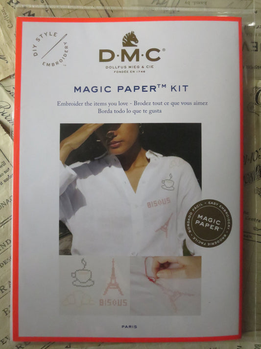 Paris Collection Magic Paper Cross Stitch Embroidery Kit DMC