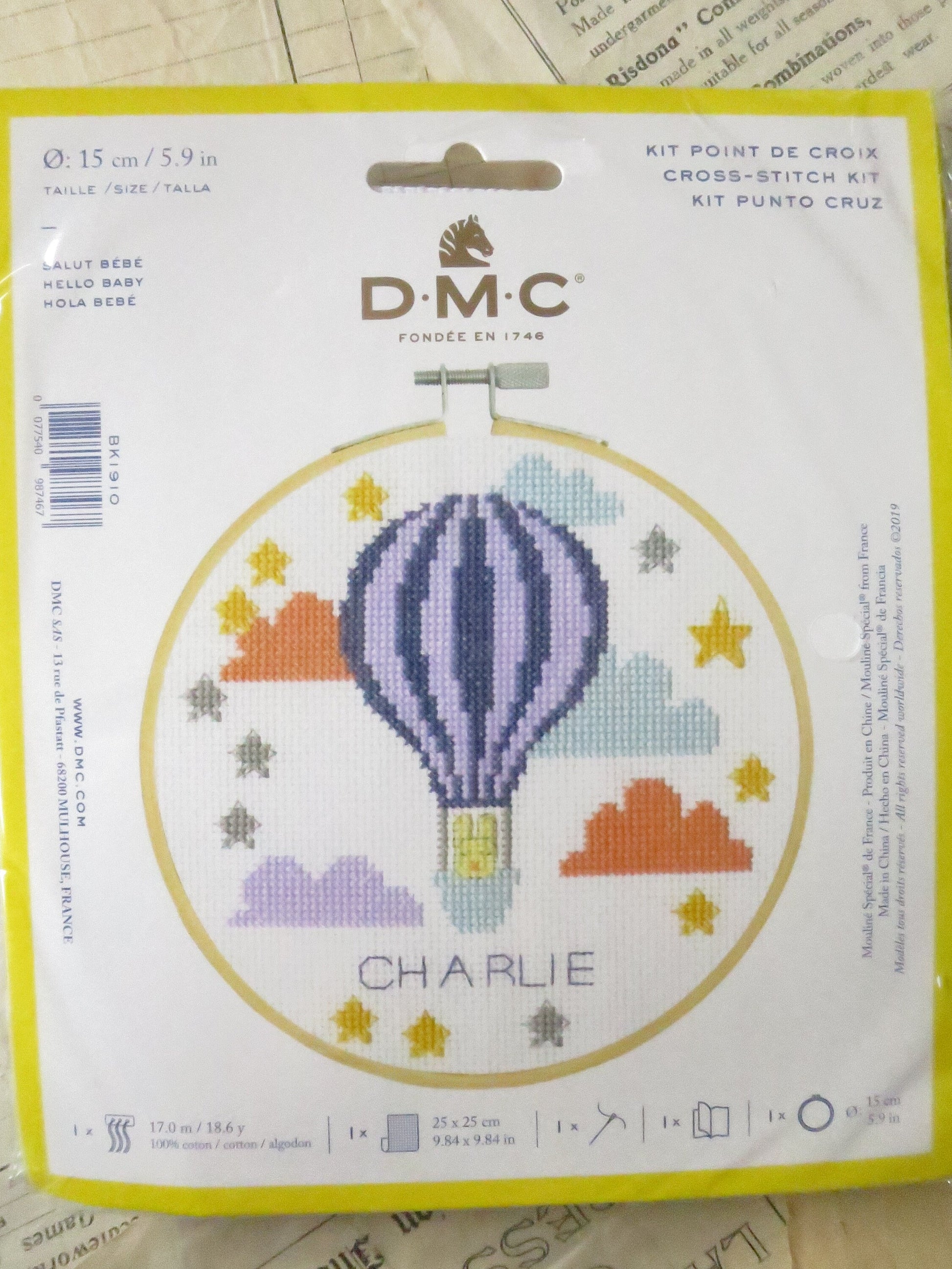 Hello Baby Folk Art Style Cross Stitch Embroidery Kit