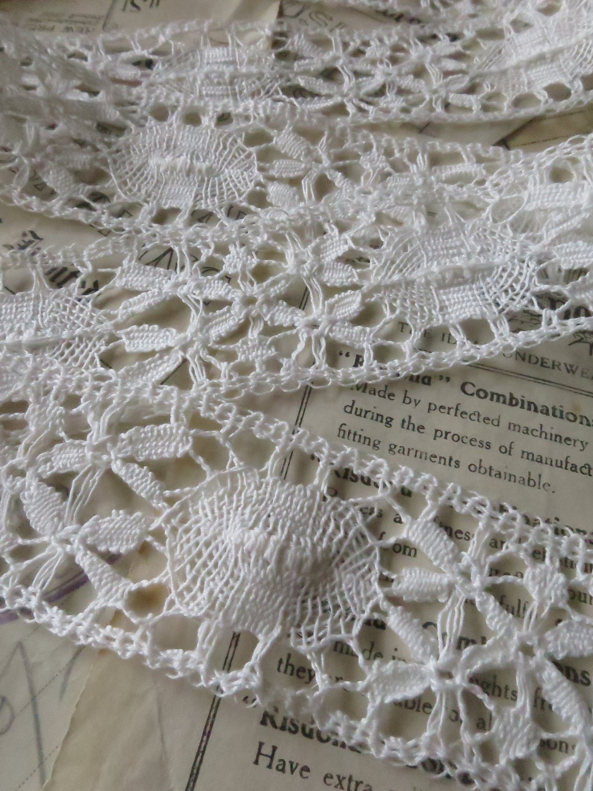 Off White English Nottingham Cluny Lace- Torchon Ovals & Raised Spots- Insertion- 4.3 cm