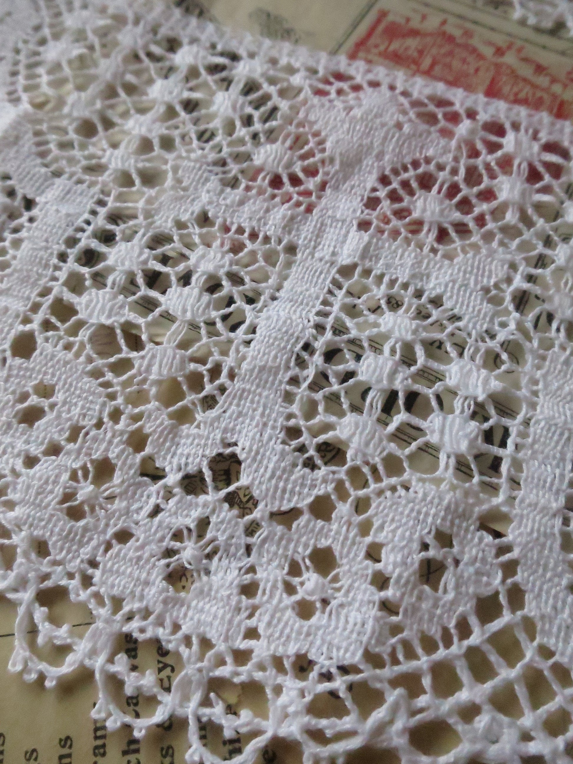 Remnants White English Nottingham Cluny Lace- Liturgical Ecclesiastical- 11.5