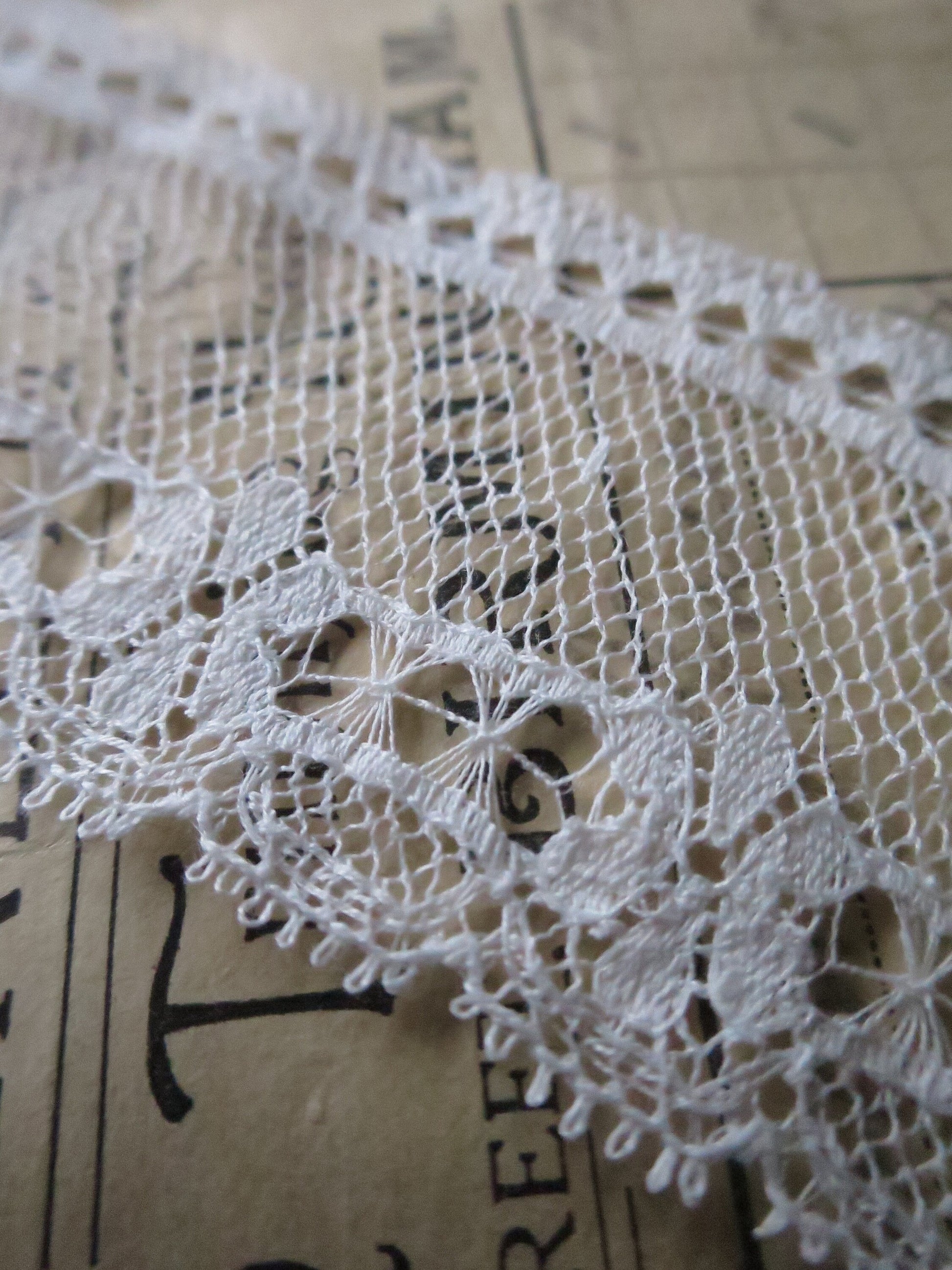 Off White English Nottingham Lace- Floral & Openwork Point Lace- 3.5 cm