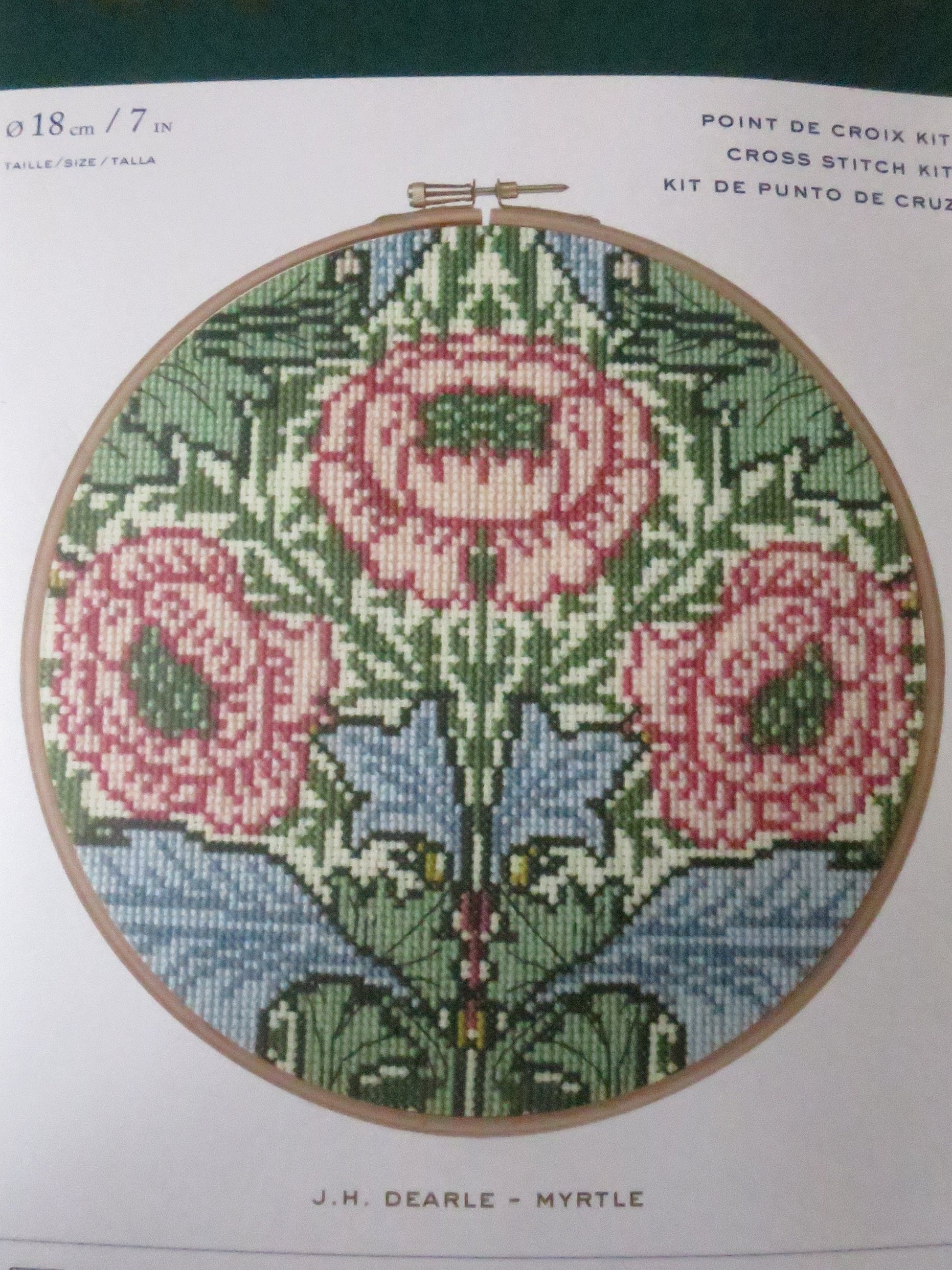 V&A J H Dearl 'Myrtle' Hoop Cross Stitch Embroidery Kit