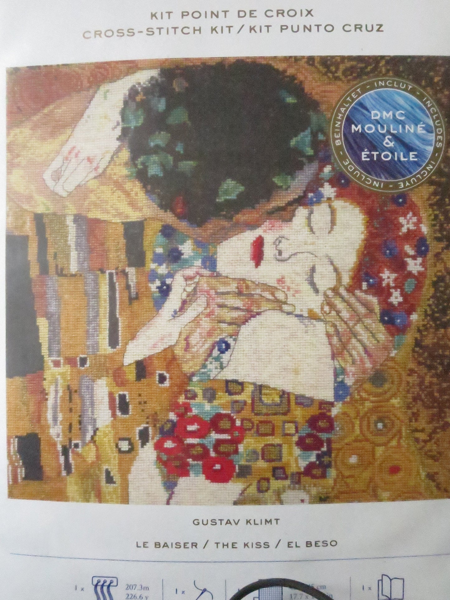 Gustav Klimt- The Kiss Cross Stitch Embroidery Kit