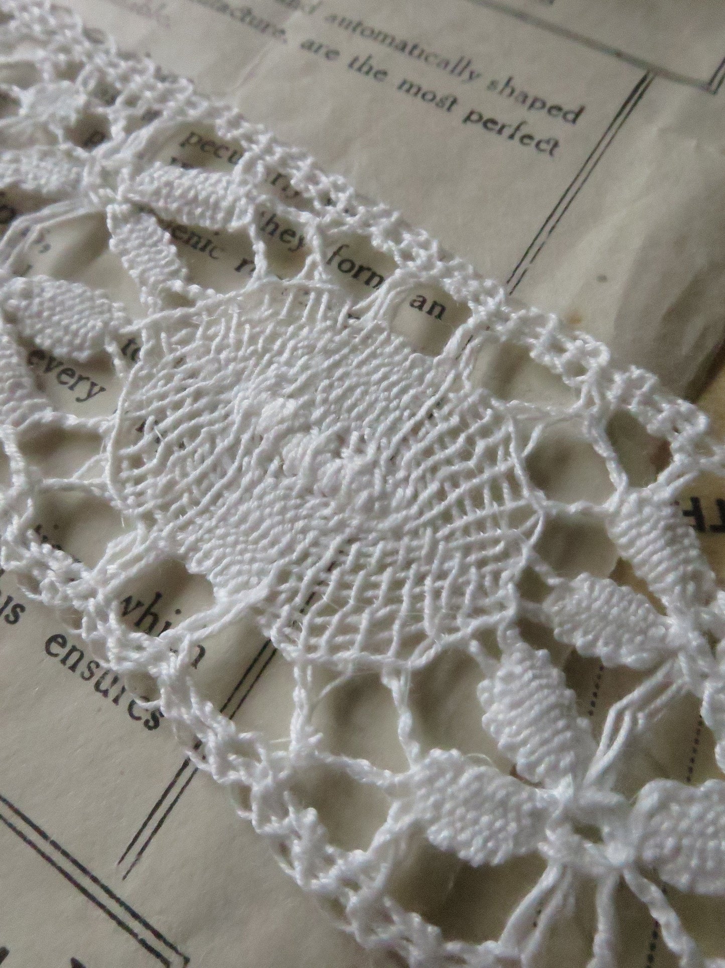 Off White English Nottingham Cluny Lace- Torchon Ovals & Raised Spots- Insertion- 4.3 cm