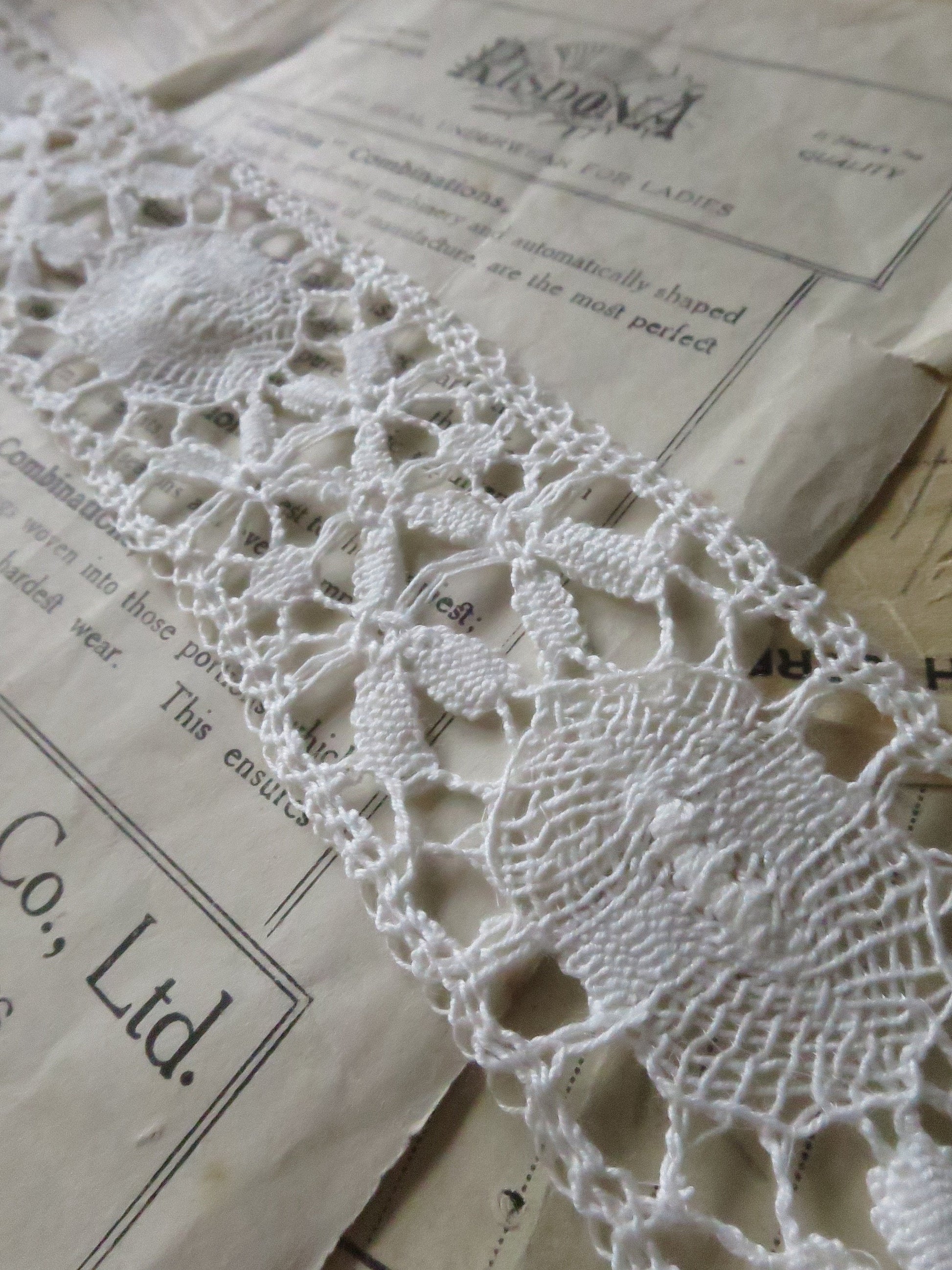 Off White English Nottingham Cluny Lace- Torchon Ovals & Raised Spots- Insertion- 4.3 cm