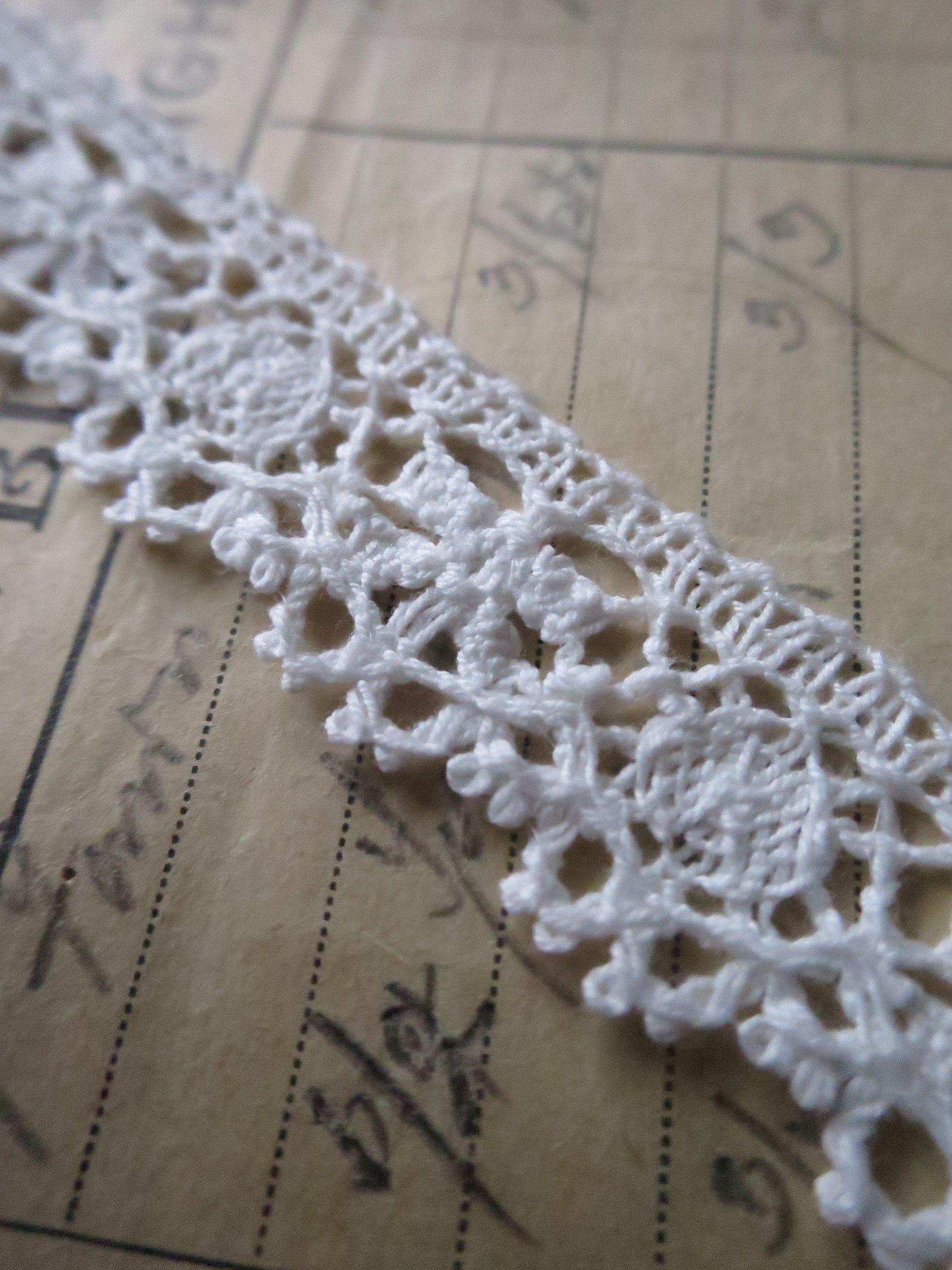 Off White English Nottingham Cluny Lace- Traditional Torchon- 2 cm