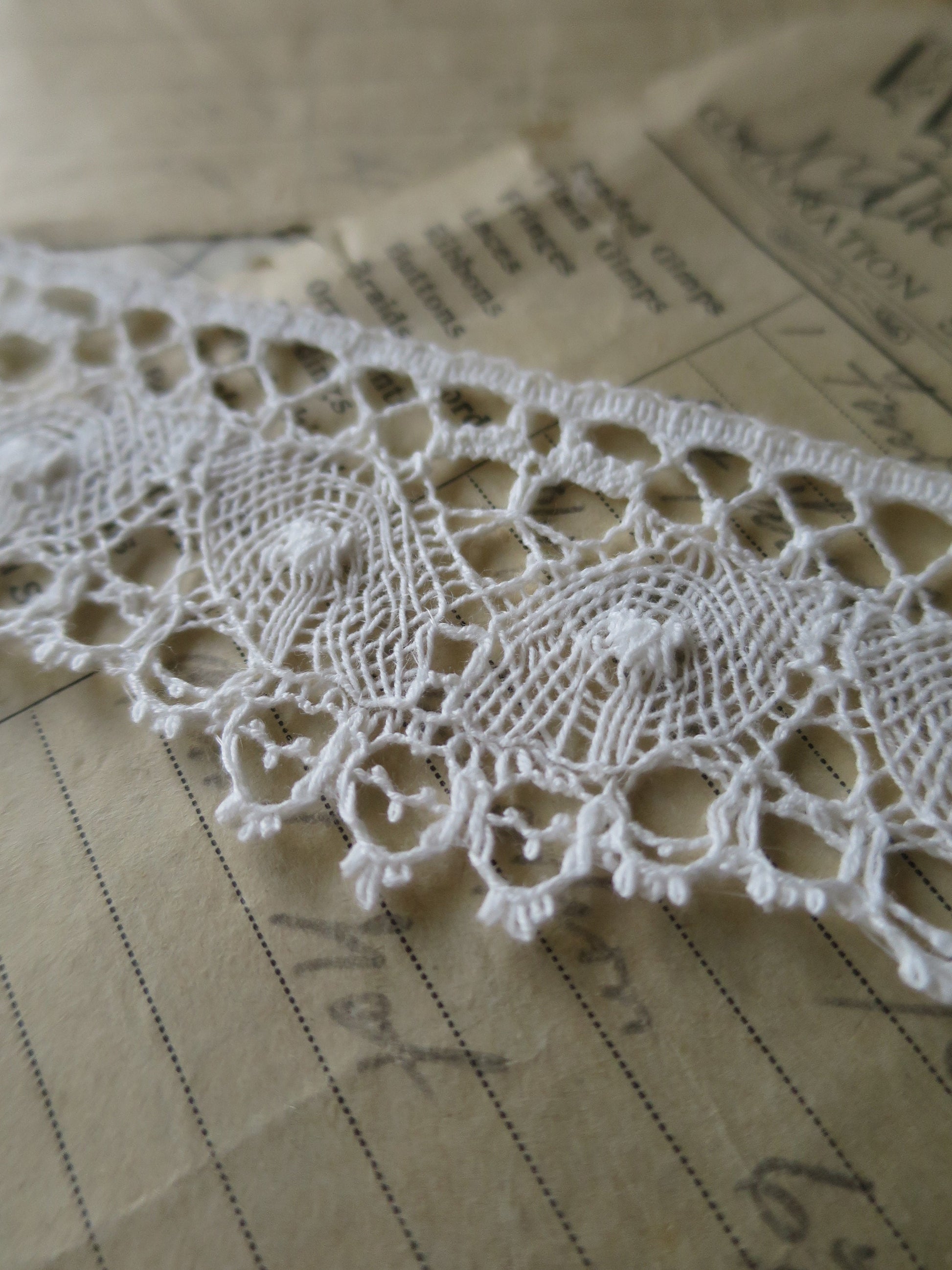 Off White English Nottingham Cluny Lace- Openwork Torchon- 4.3 cm