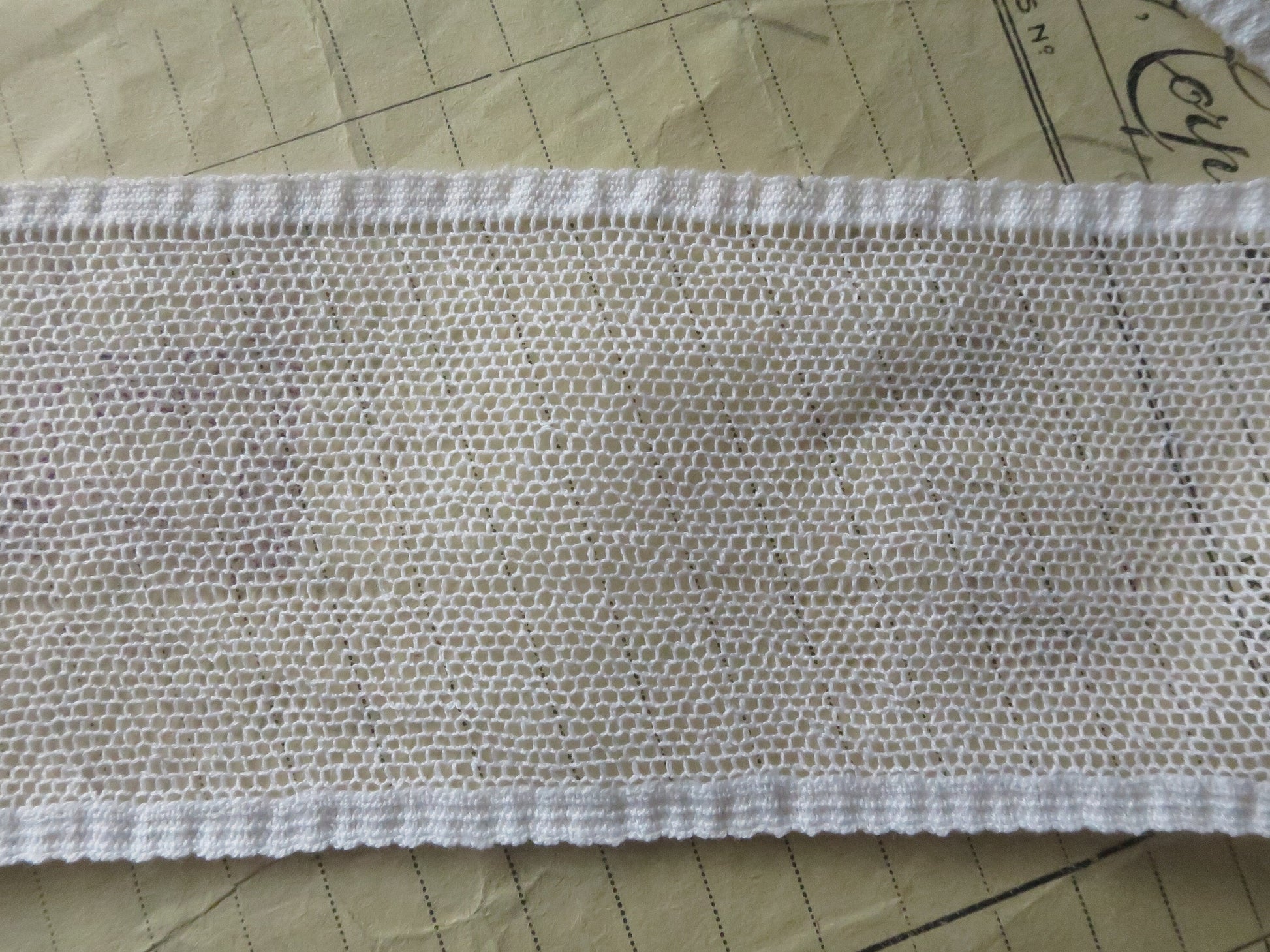 White English Nottingham Lace- Plain Net- Insertion- 5.5 cm