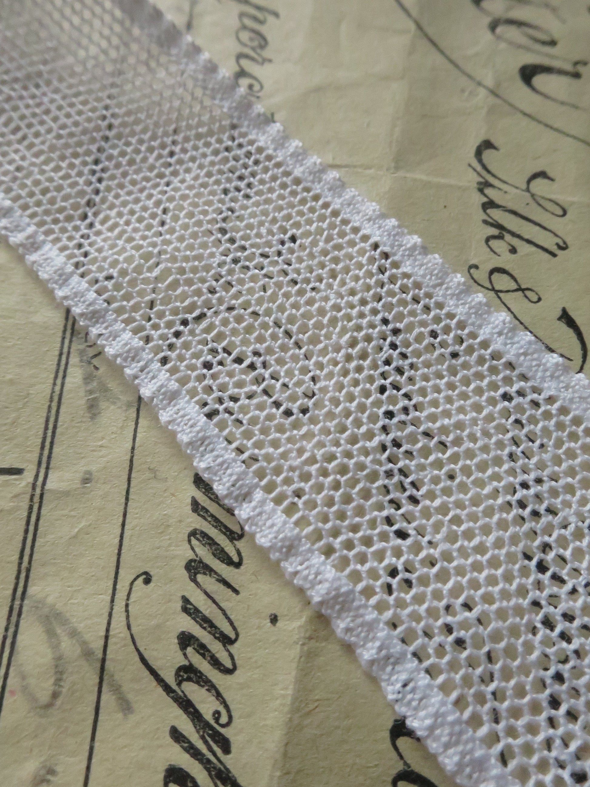White English Nottingham Lace- Plain Net Insertion- 2.5 cm