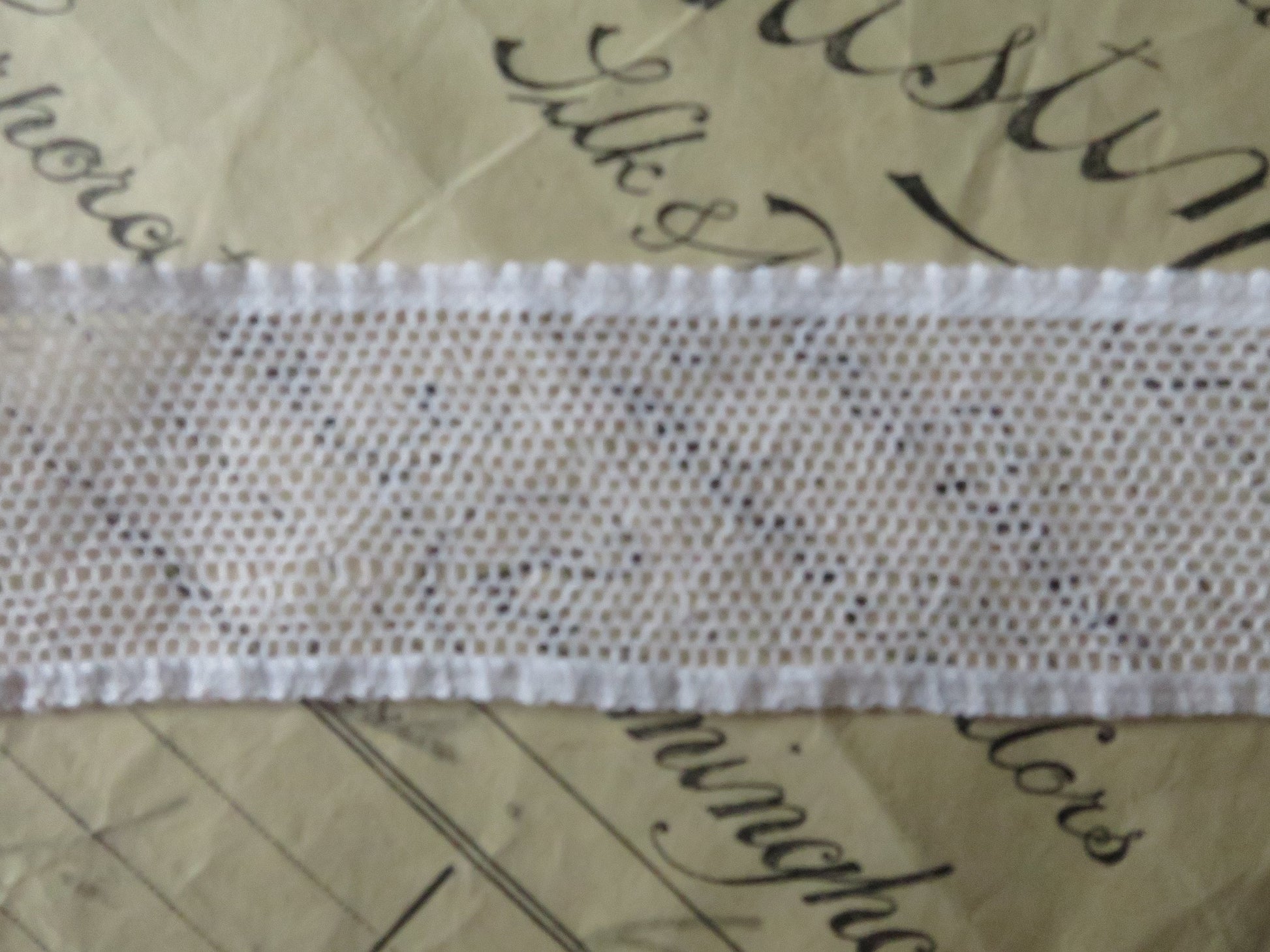 White English Nottingham Lace- Plain Net Insertion- 2.5 cm