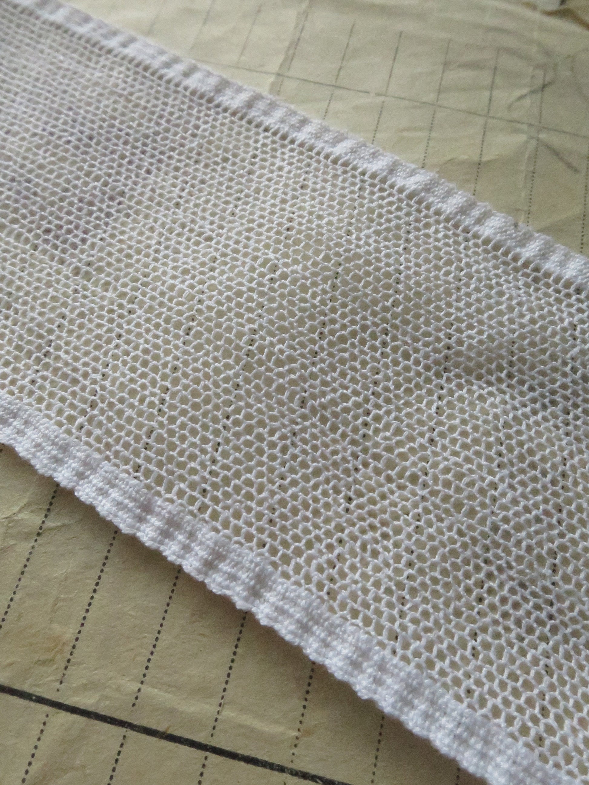 White English Nottingham Lace- Plain Net- Insertion- 5.5 cm