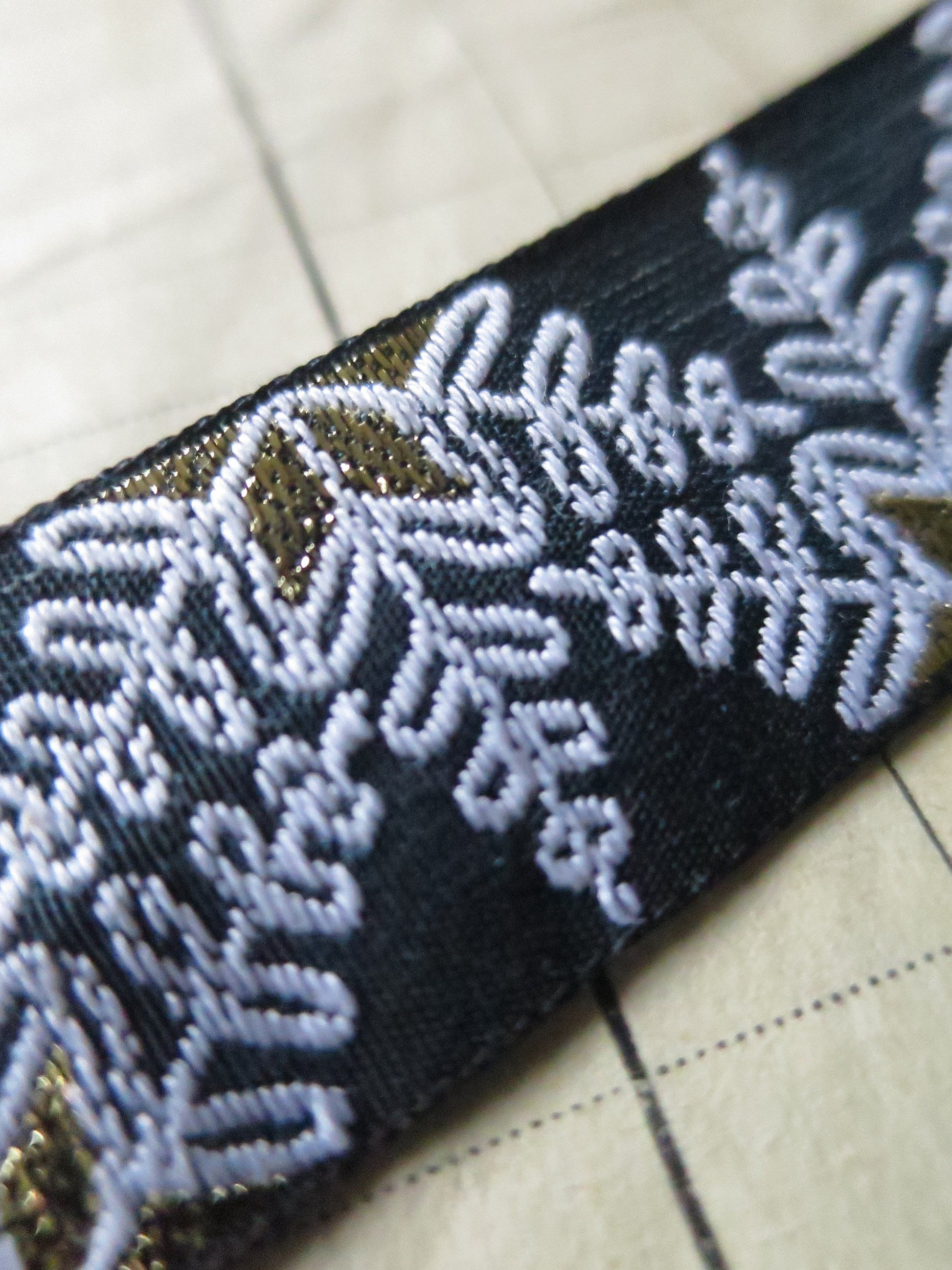 Snowflakes 20 mm Jacquard Woven Ribbon- Dark Teal, White & Gold