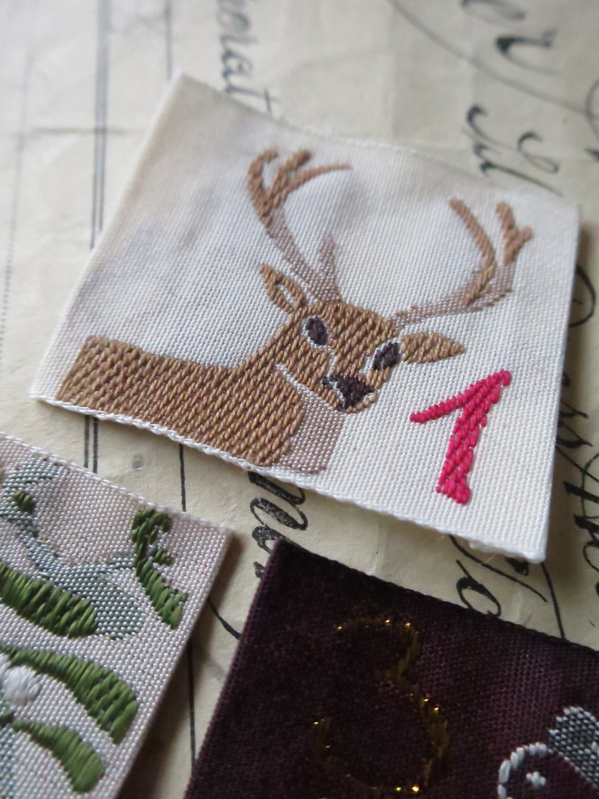 Set 10 Woven Ribbon Advent Calendar Numbers
