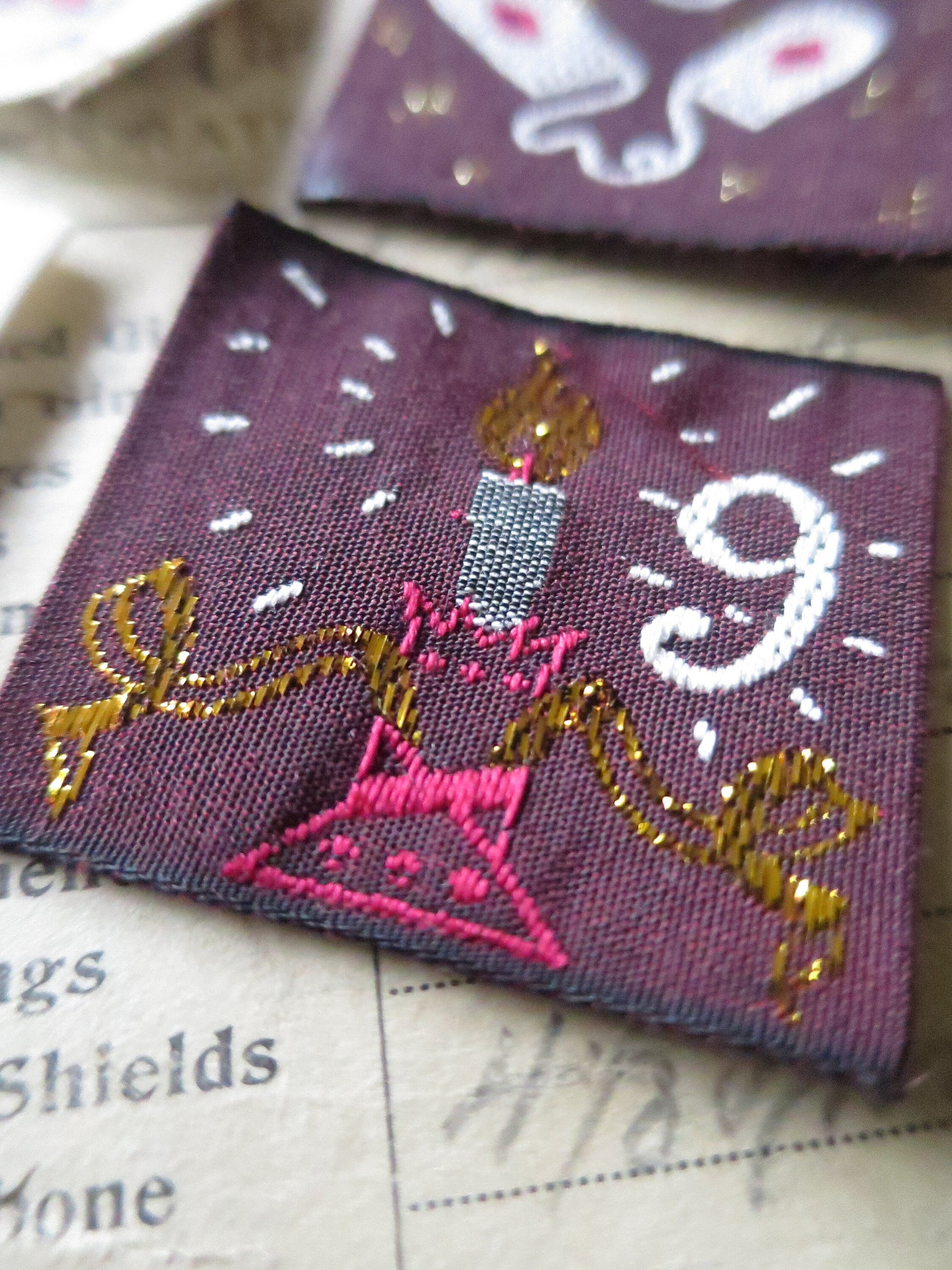 Set 10 Woven Ribbon Advent Calendar Numbers