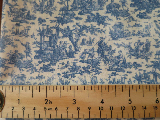 Sajou Fat Quarter Blue Miniature L'offrand a l'Amour- Toile du Jouy- The Gift Of Love
