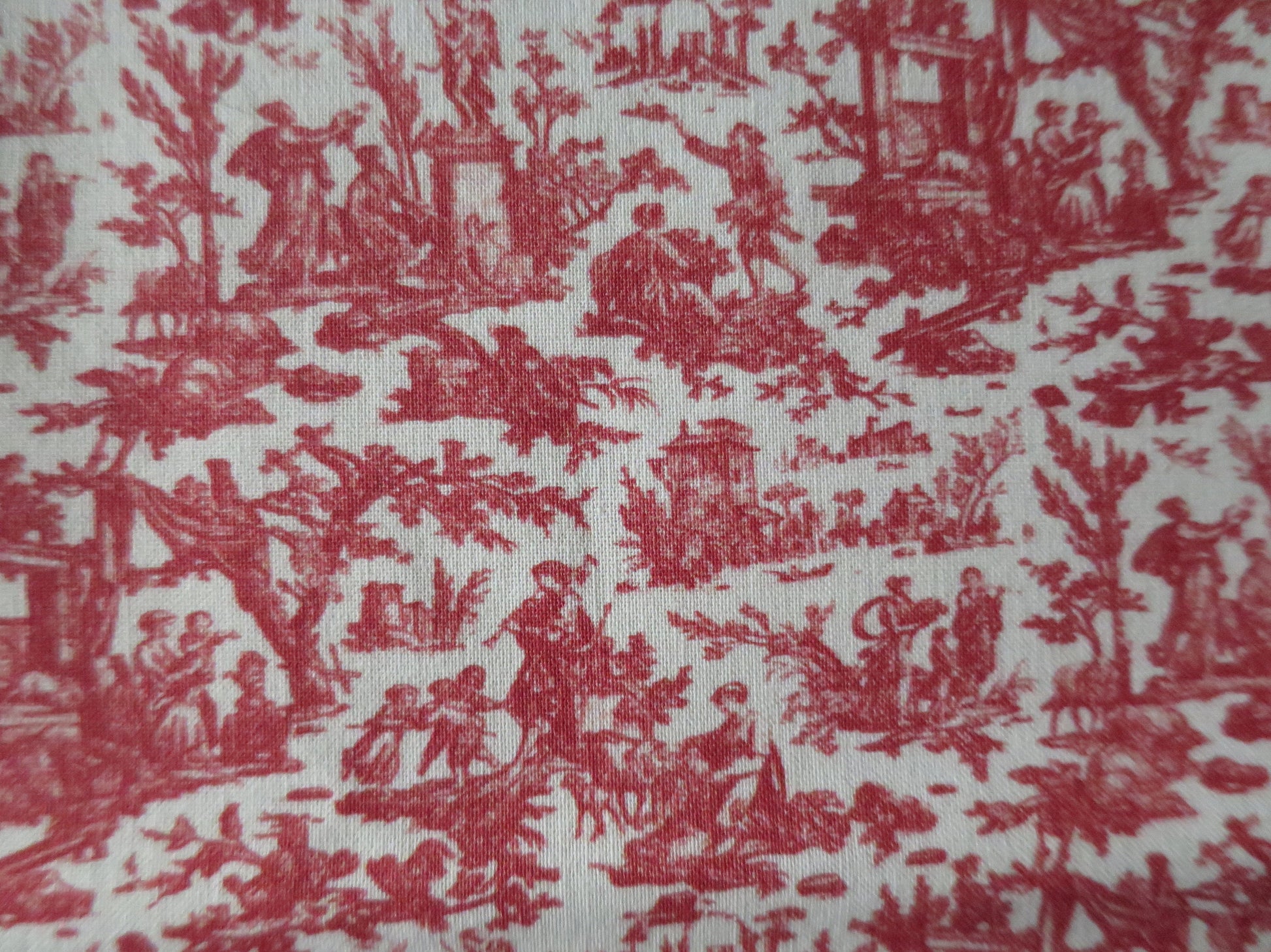 Sajou Fat Quarter Red Miniature L'offrand a l'Amour- Toile du Jouy- The Gift Of Love