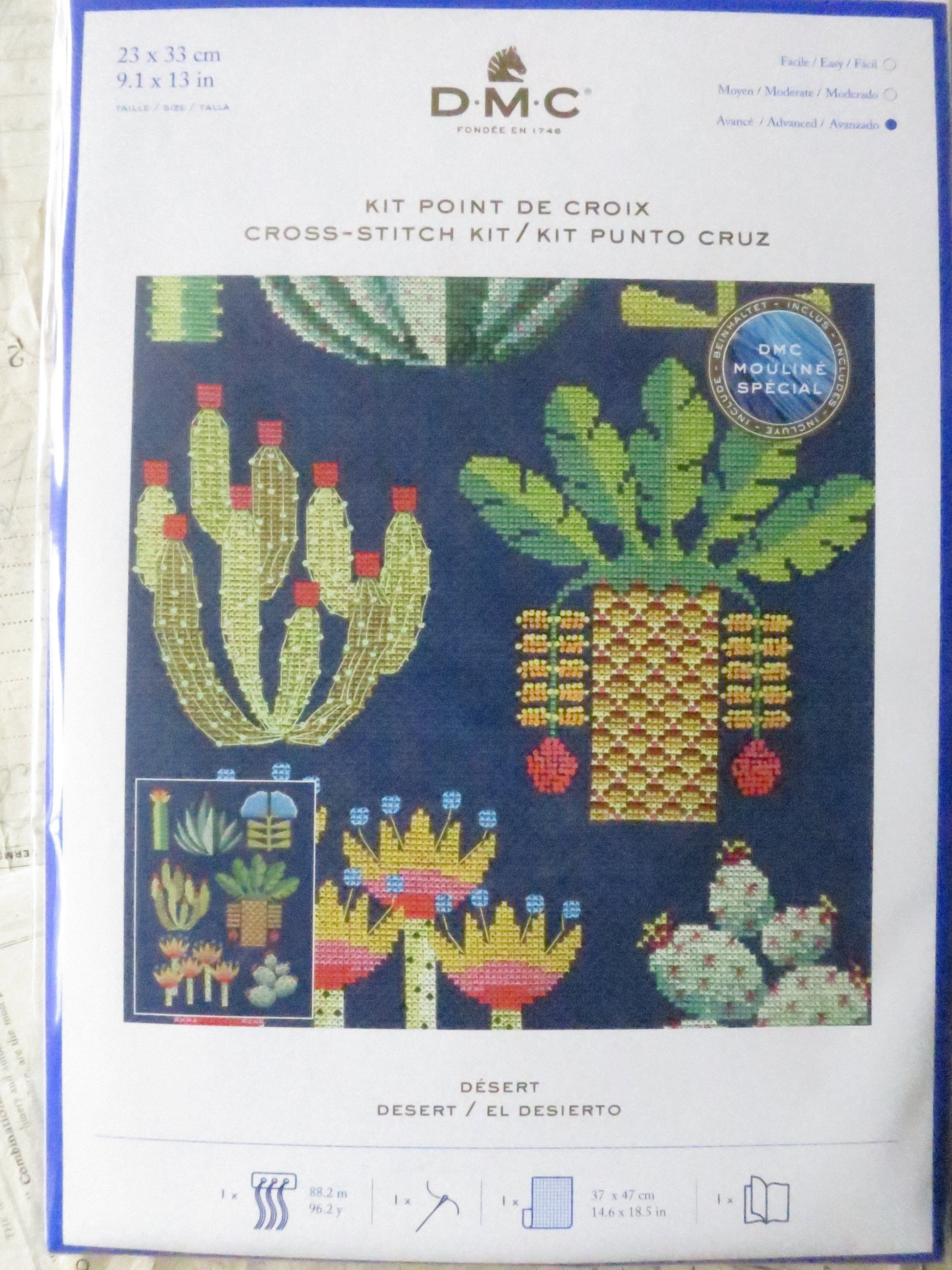 Botanical Desert Cross Stitch Embroidery Kit DMC