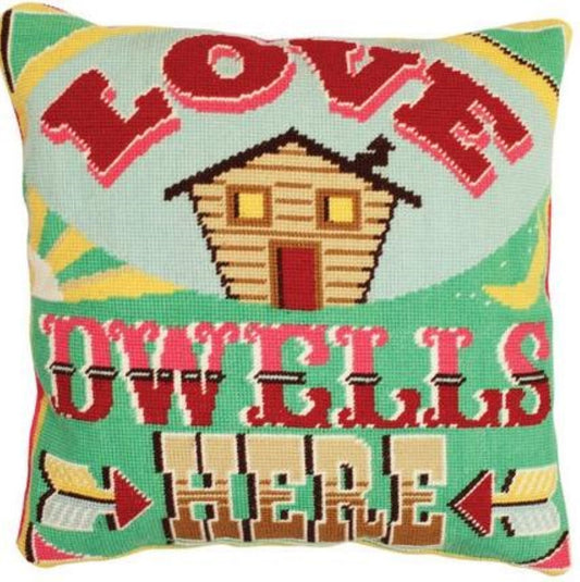 Love Dwells Here Cushion Front Tapestry Kit- Emily Peacock for DMC
