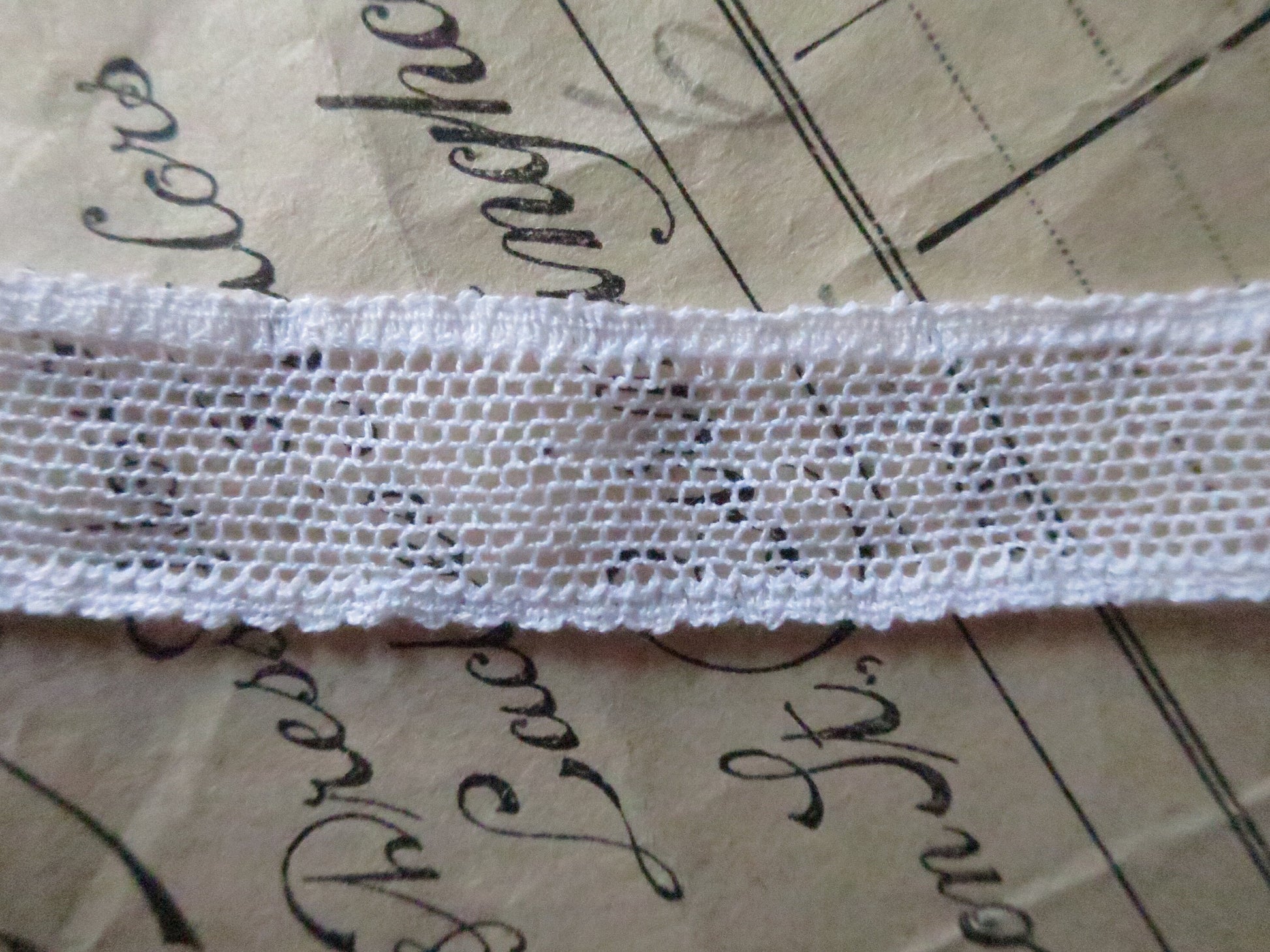 White English Nottingham Lace- Plain Net- Insertion- 1.5 cm