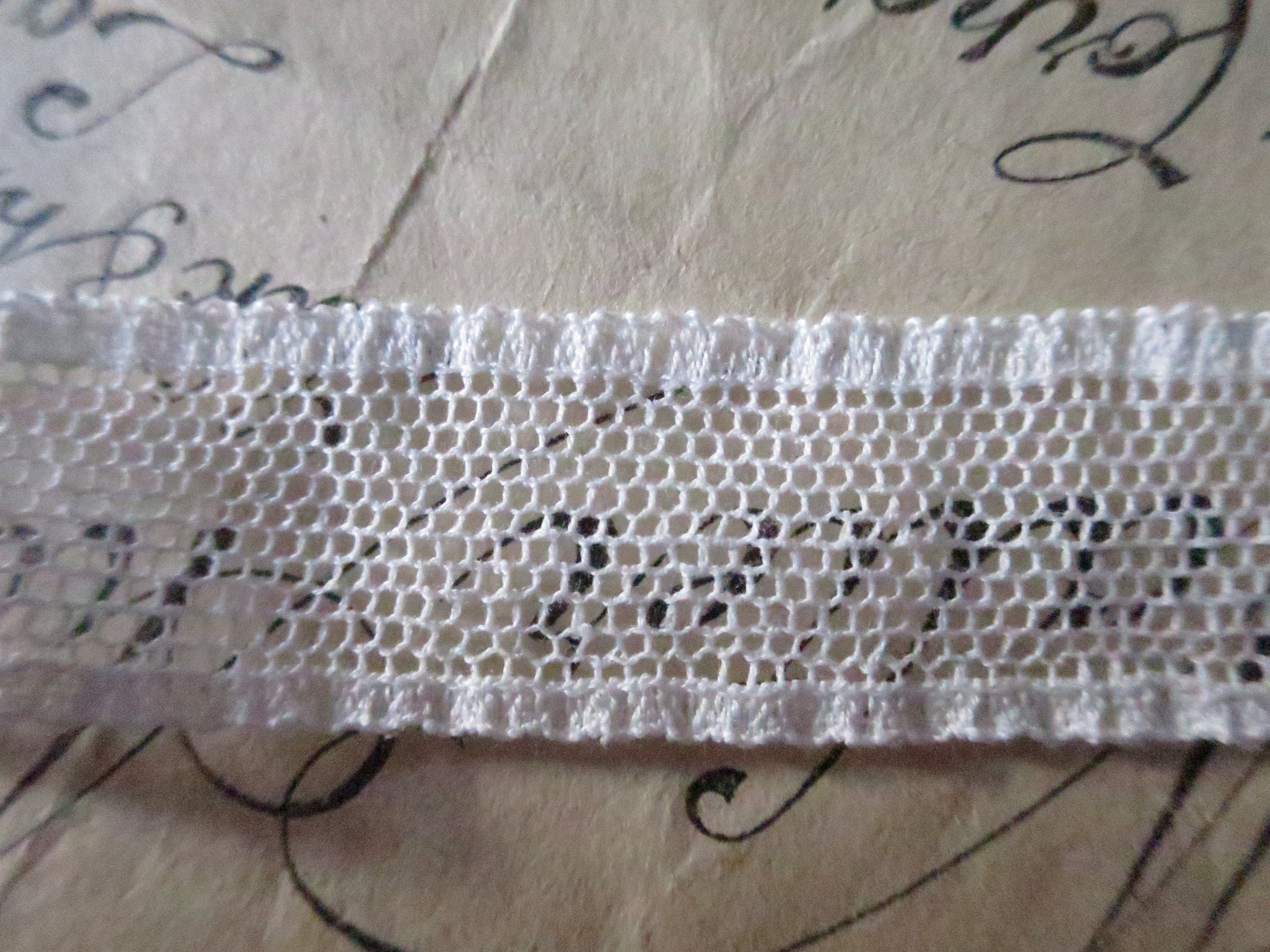 Off White English Nottingham Lace- Plain Net Insertion- 1.5 cm