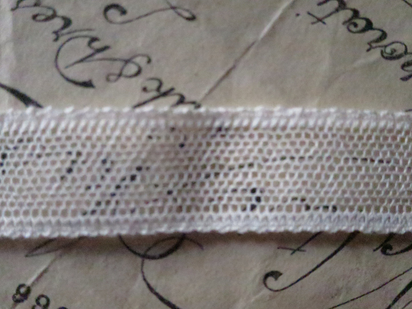 Ecru English Nottingham Lace- Plain Net Insertion- 1.5 cm