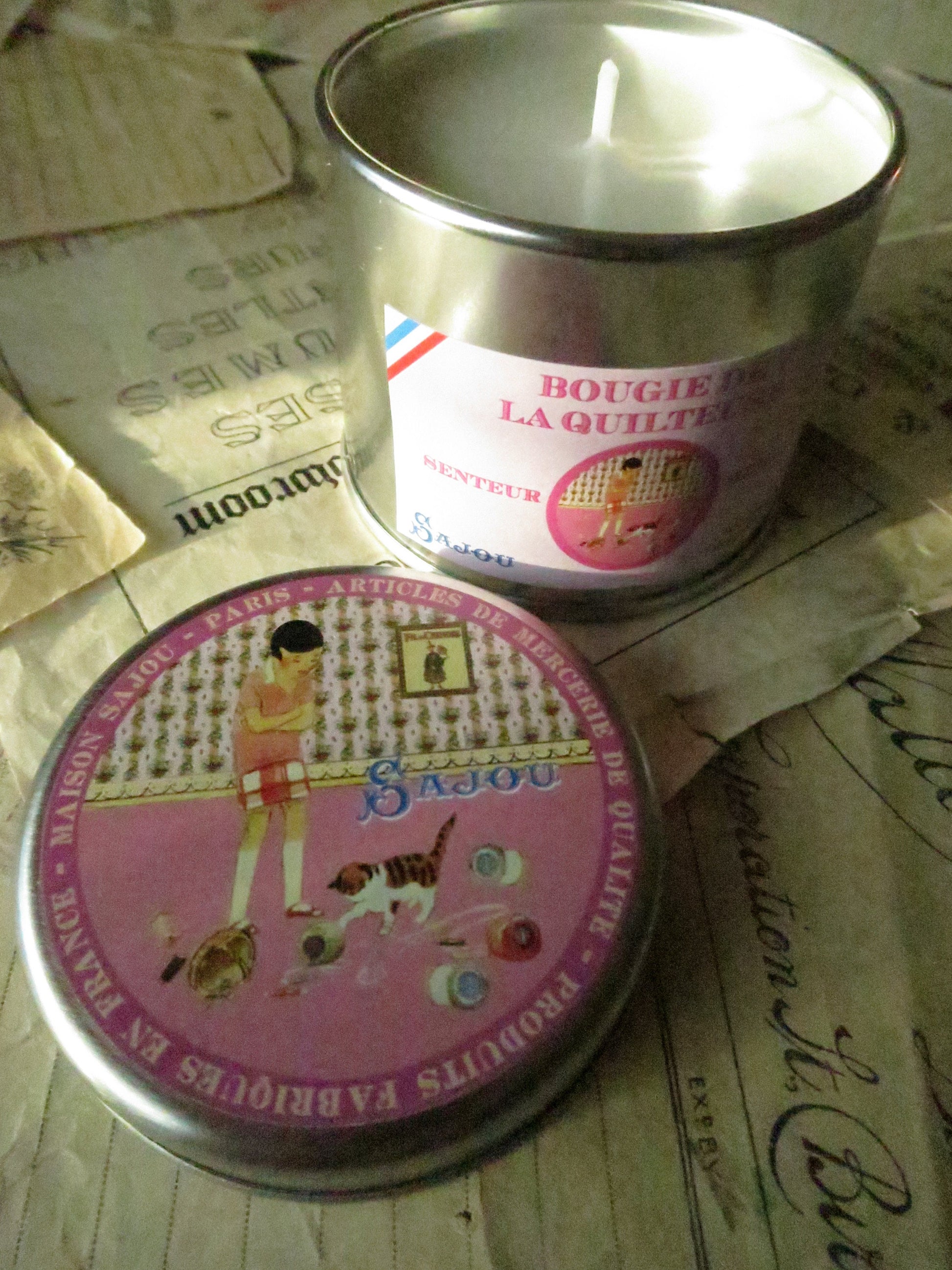 Sajou Scented Candles in Haberdashery Tins