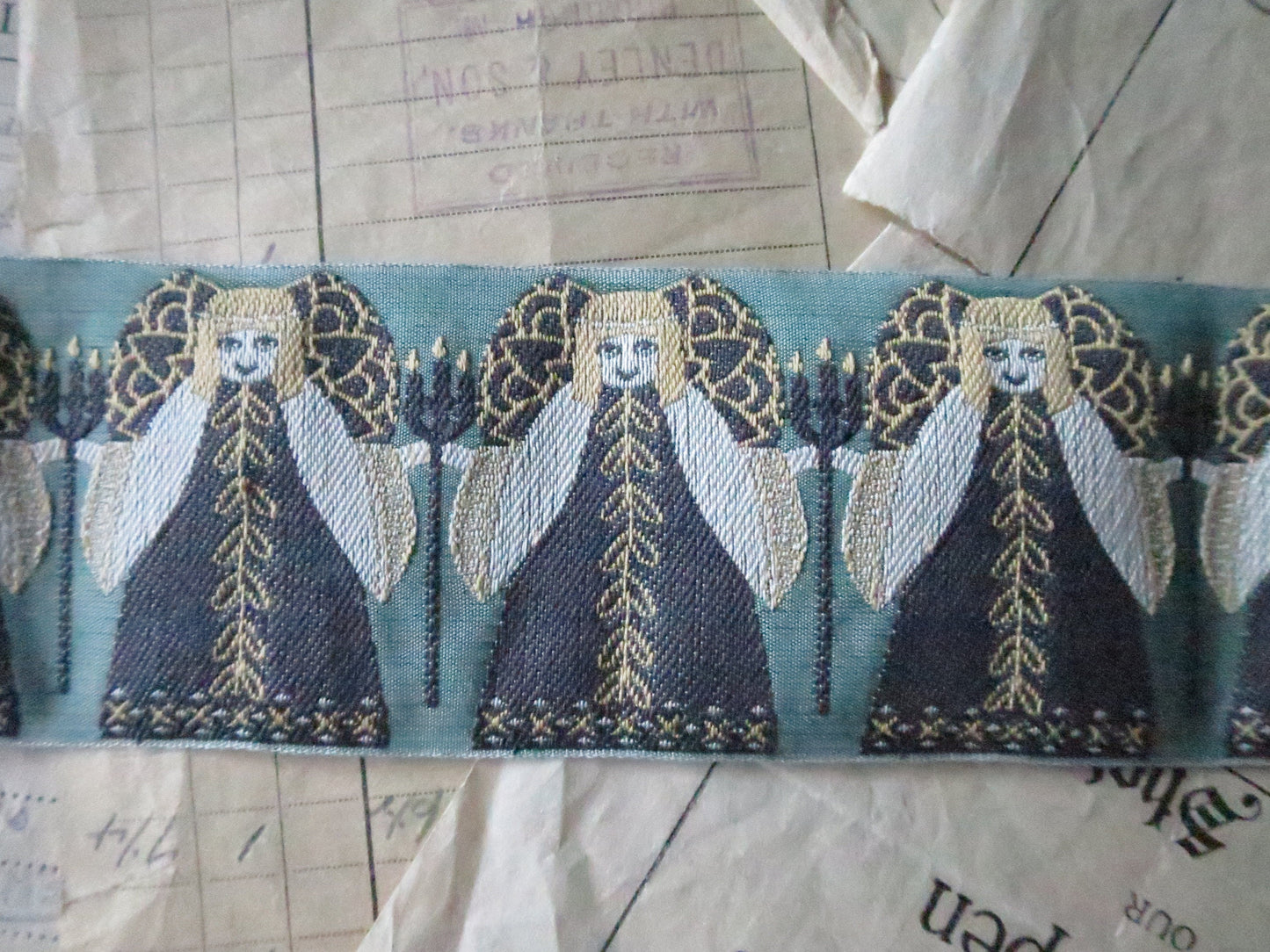 Angels 50 mm Liturgical Jacquard Woven Ribbon