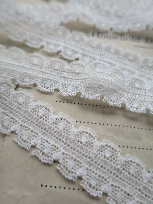 White English Nottingham Lace- Scallops Point Lace- Galloon- 1.7 cm