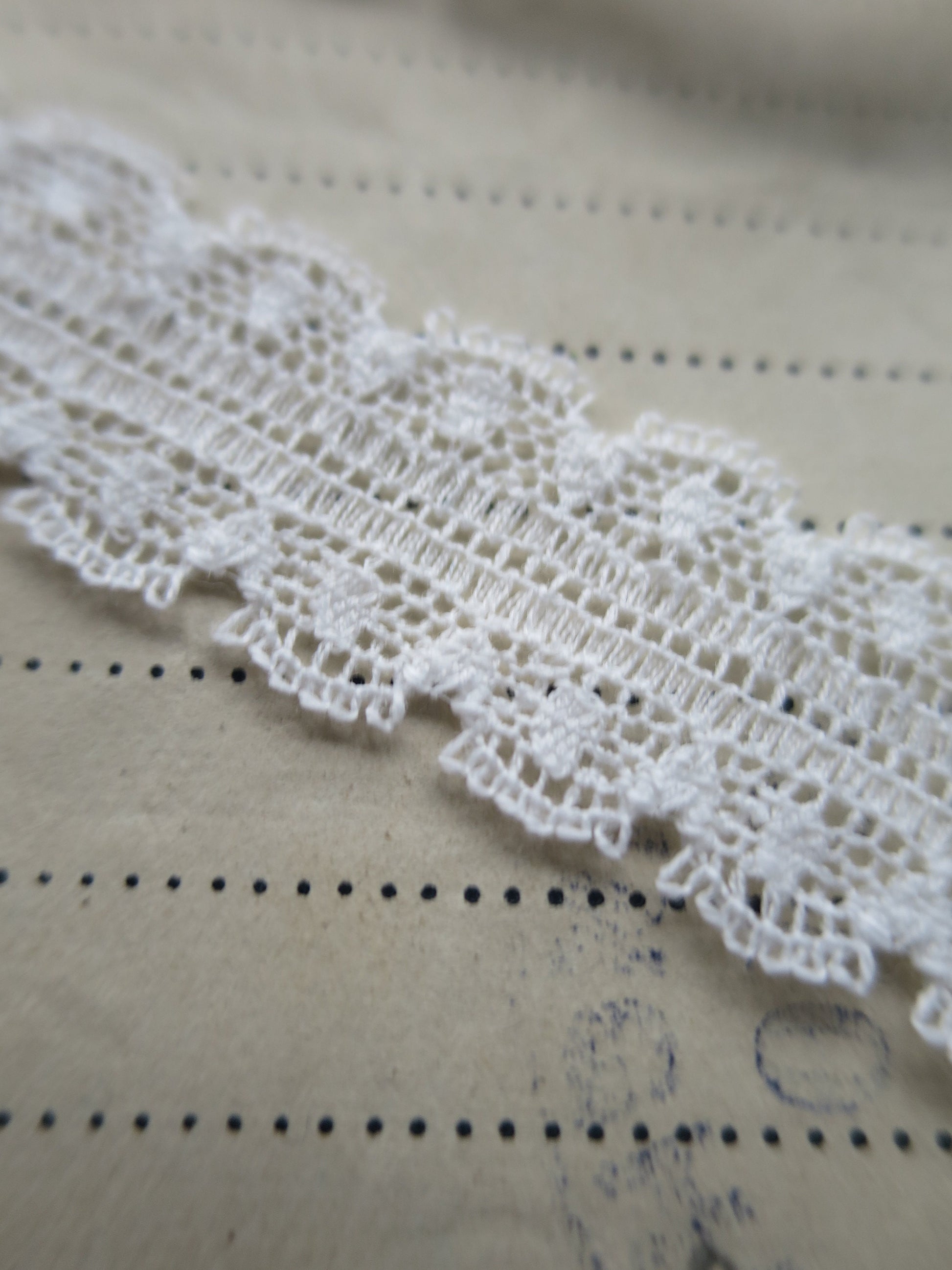 Off White English Nottingham Lace- Scallops Point Lace- Galloon- 1.7 cm