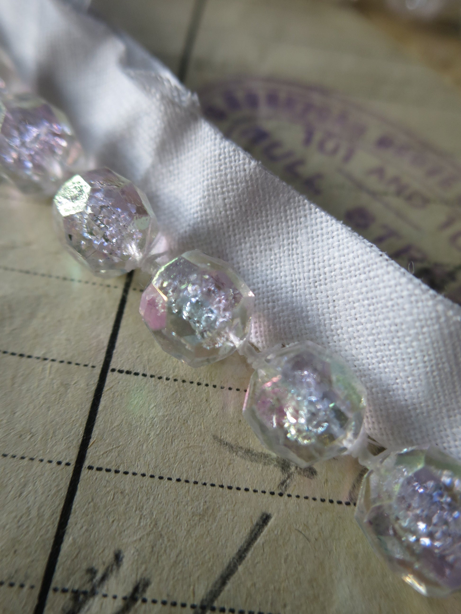 Iridescent Glass Beaded Trim