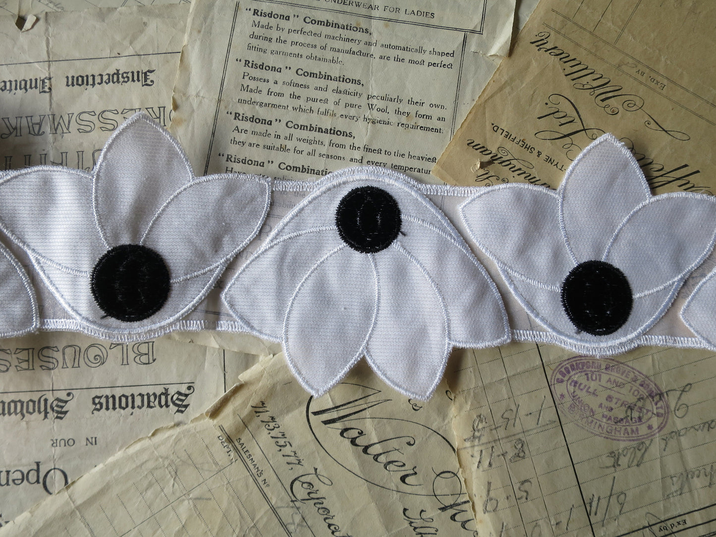 White Swiss Embroidered Floral Trim/ Appliques