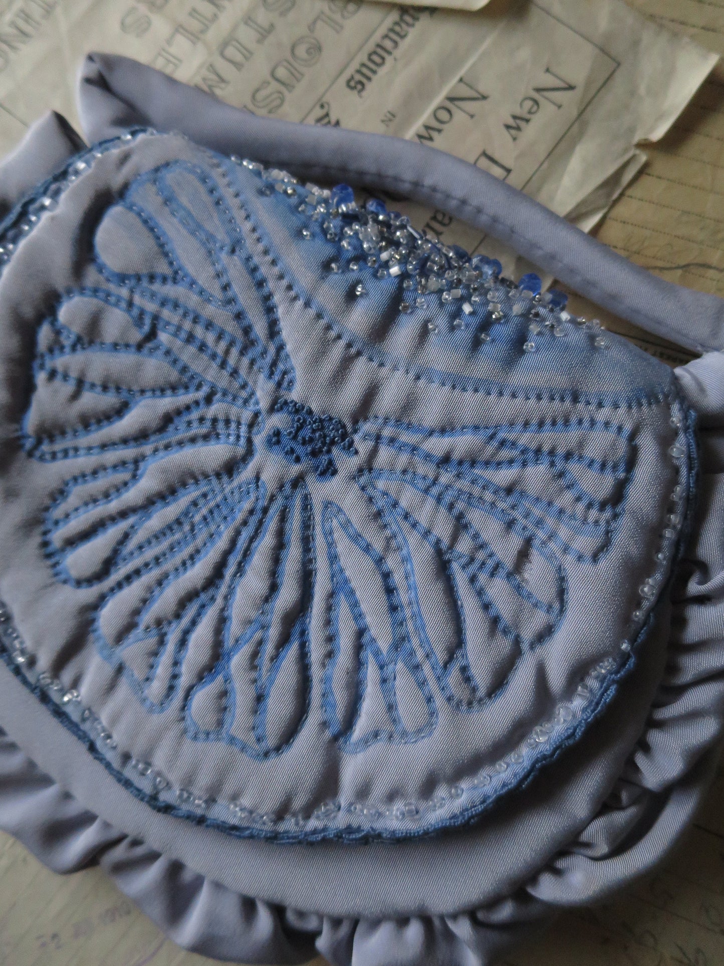 Vintage 1970's Evening Bag- Beading & Hand Embroidery