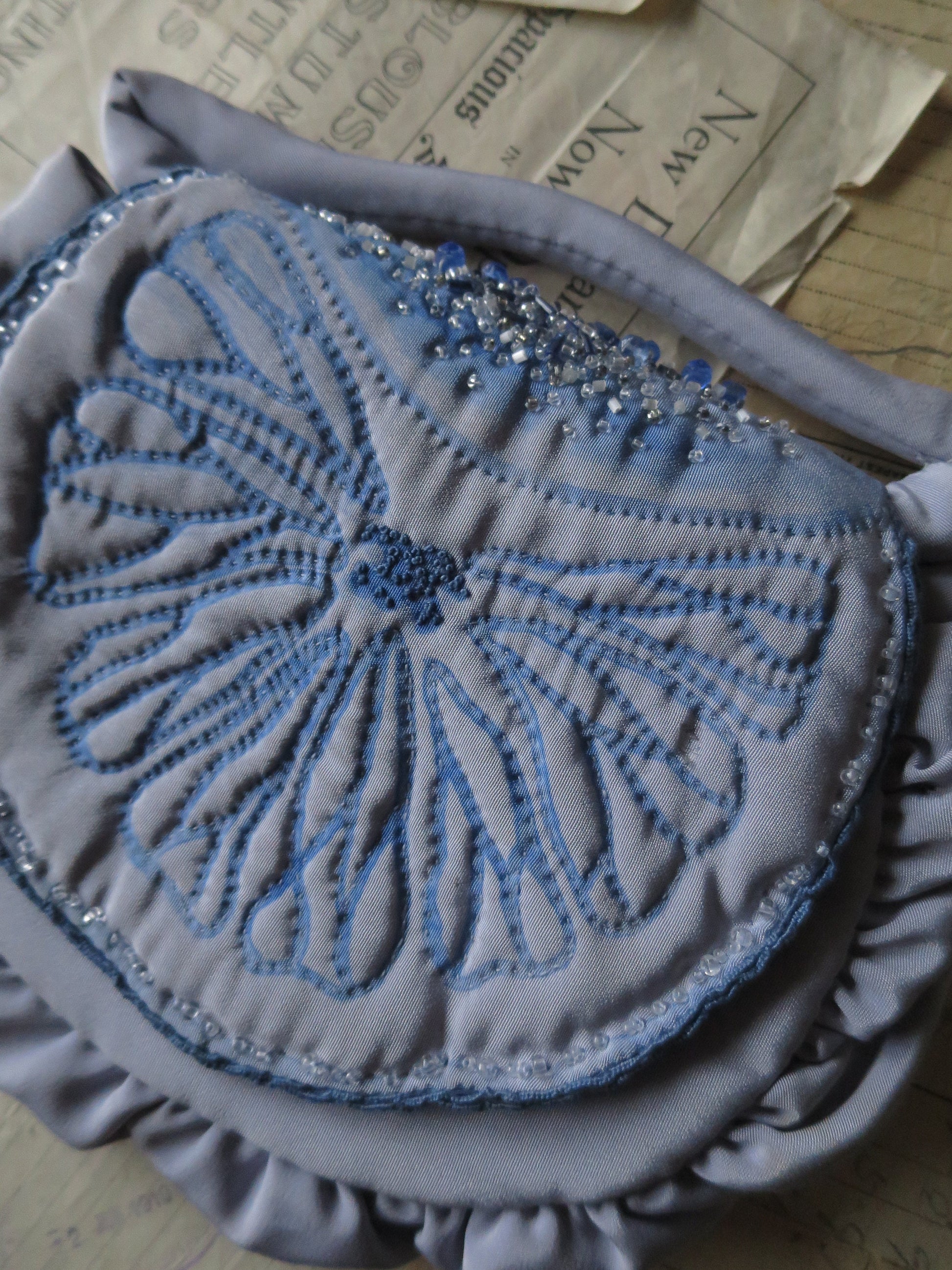 Vintage 1970's Evening Bag- Beading & Hand Embroidery