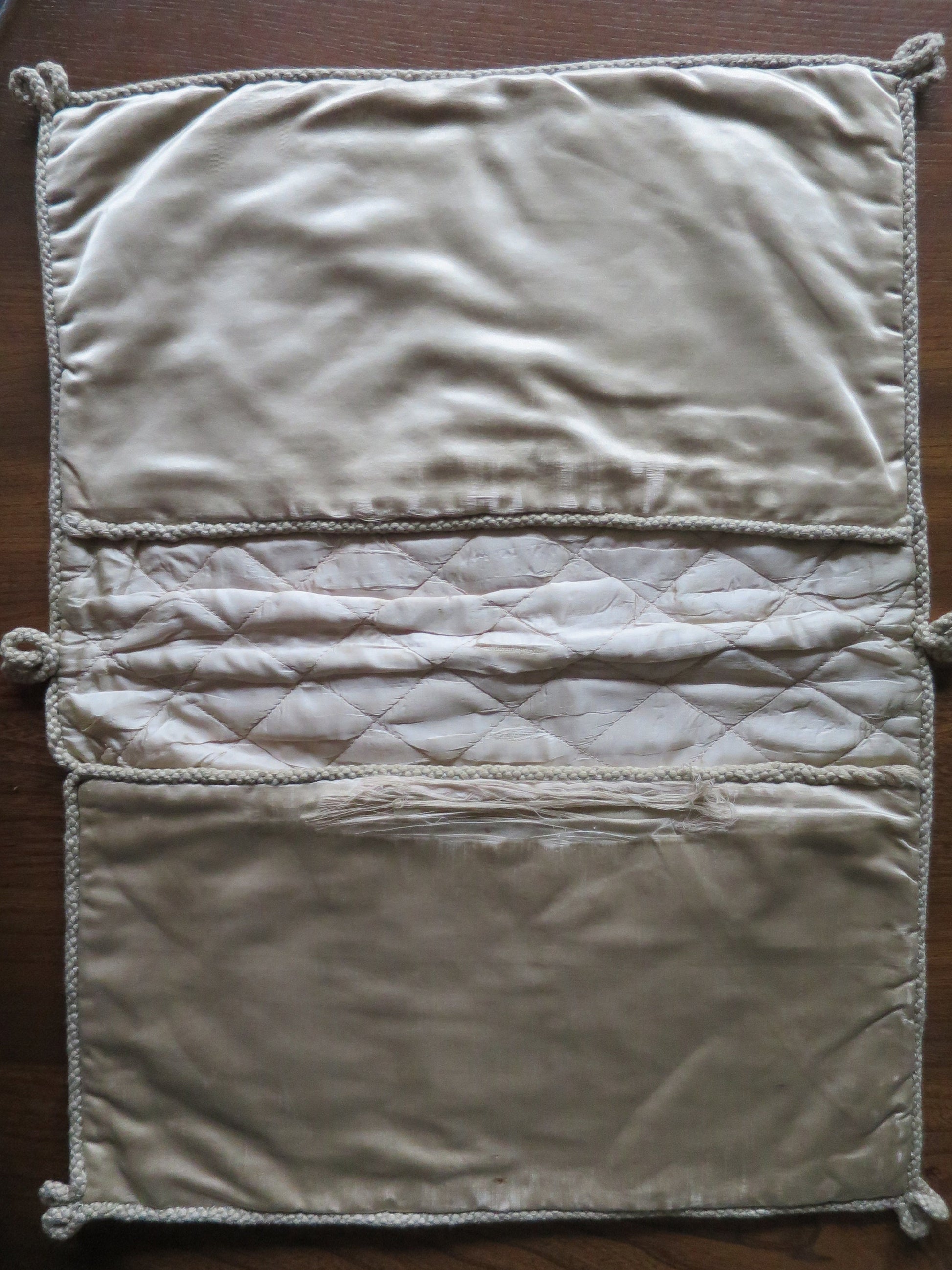 Antique Victorian Silk Padded Hand Embroidered Nightdress Case