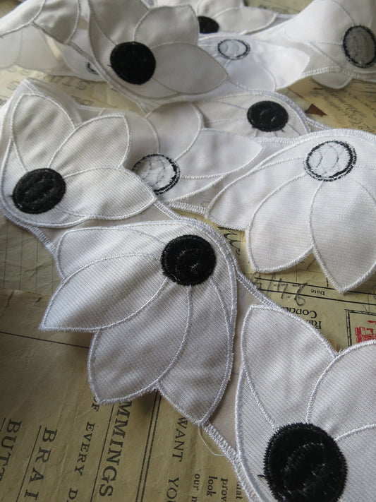 White Swiss Embroidered Floral Trim/ Appliques