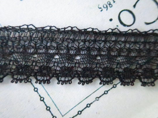 Black English Nottingham Lace- Delicate Lace- 1.7 cm