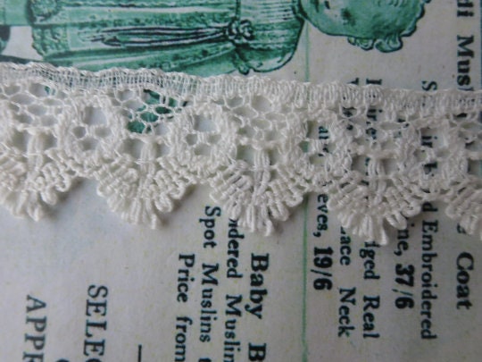 Ecru English Nottingham Lace- Bucks Fans- 1.8 cm
