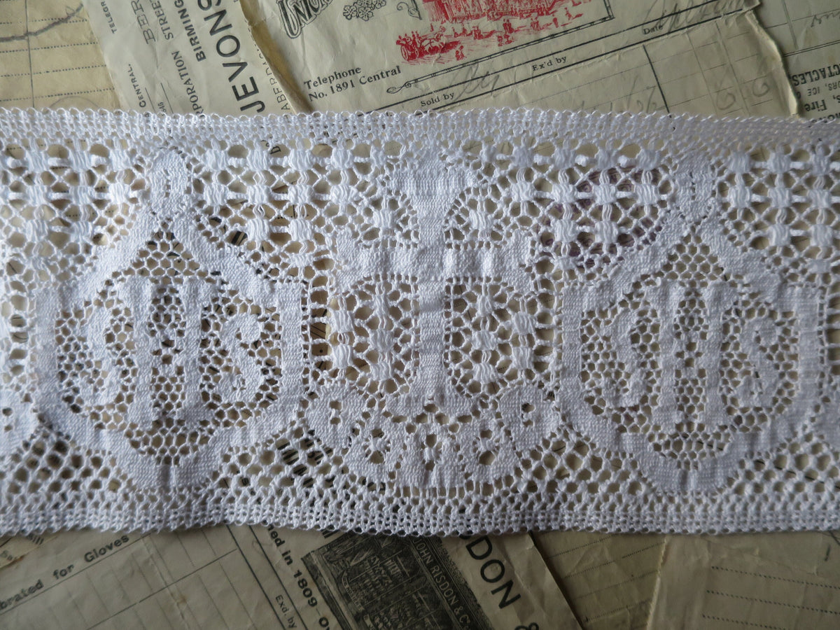 Ecclesiastical Pattern White White English Nottingham Cluny Lace- Liturgical Ecclesiastical- Insert ...