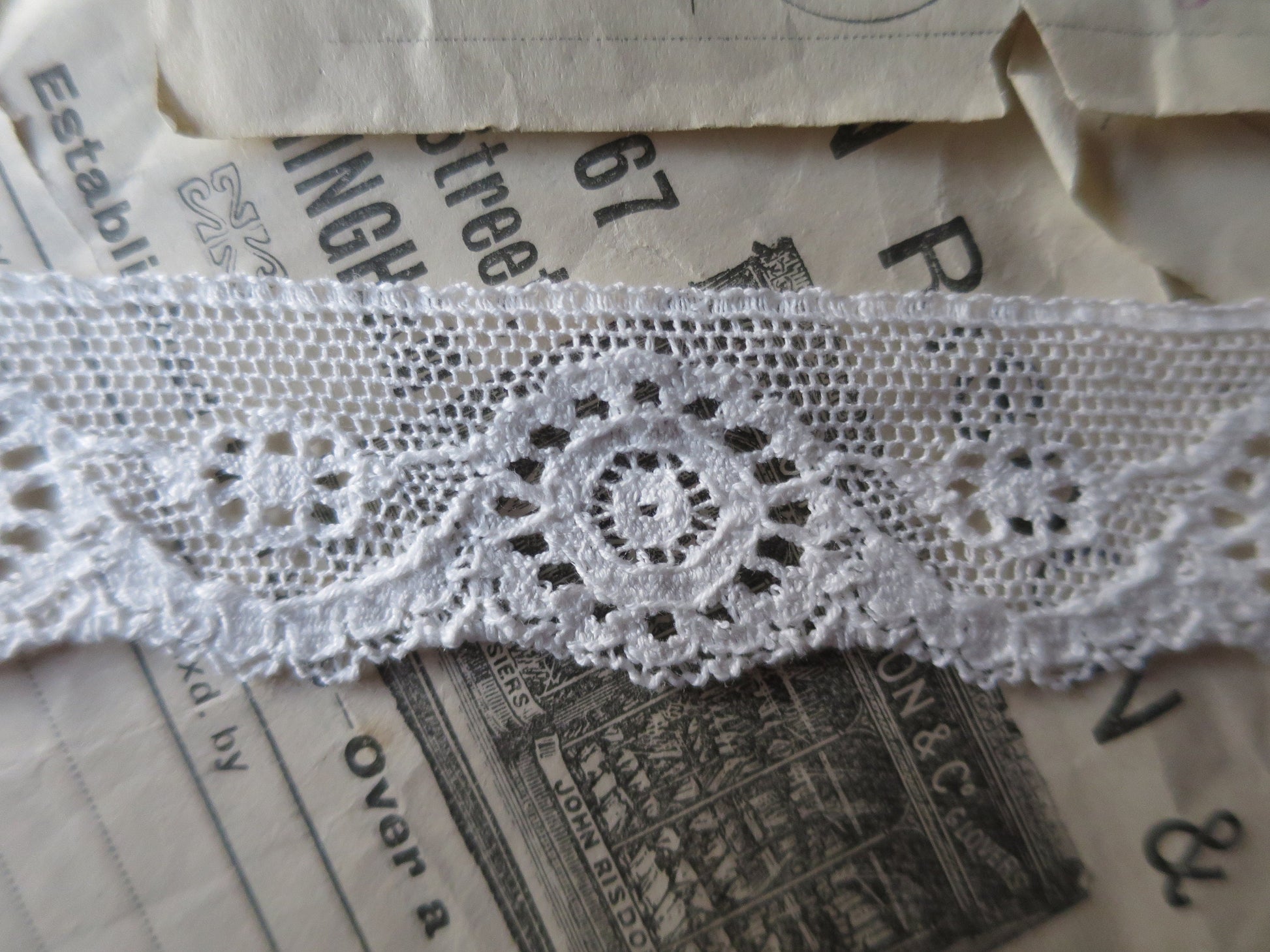 Off White English Nottingham Lace- Broderie Anglaise - 2.7 cm