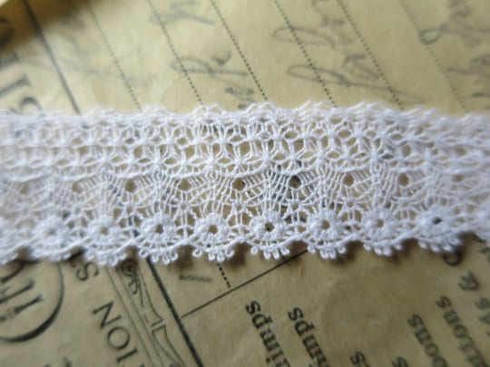 White English Nottingham Lace- Delicate Lace- 1.7 cm