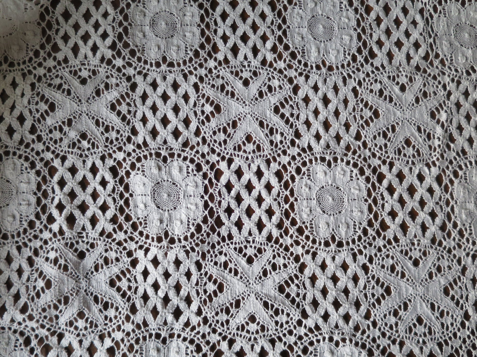 White English Nottingham Liturgical Ecclesiastical Lace Fabric- 140 cm Wide- Sold by the 1/2 Meter