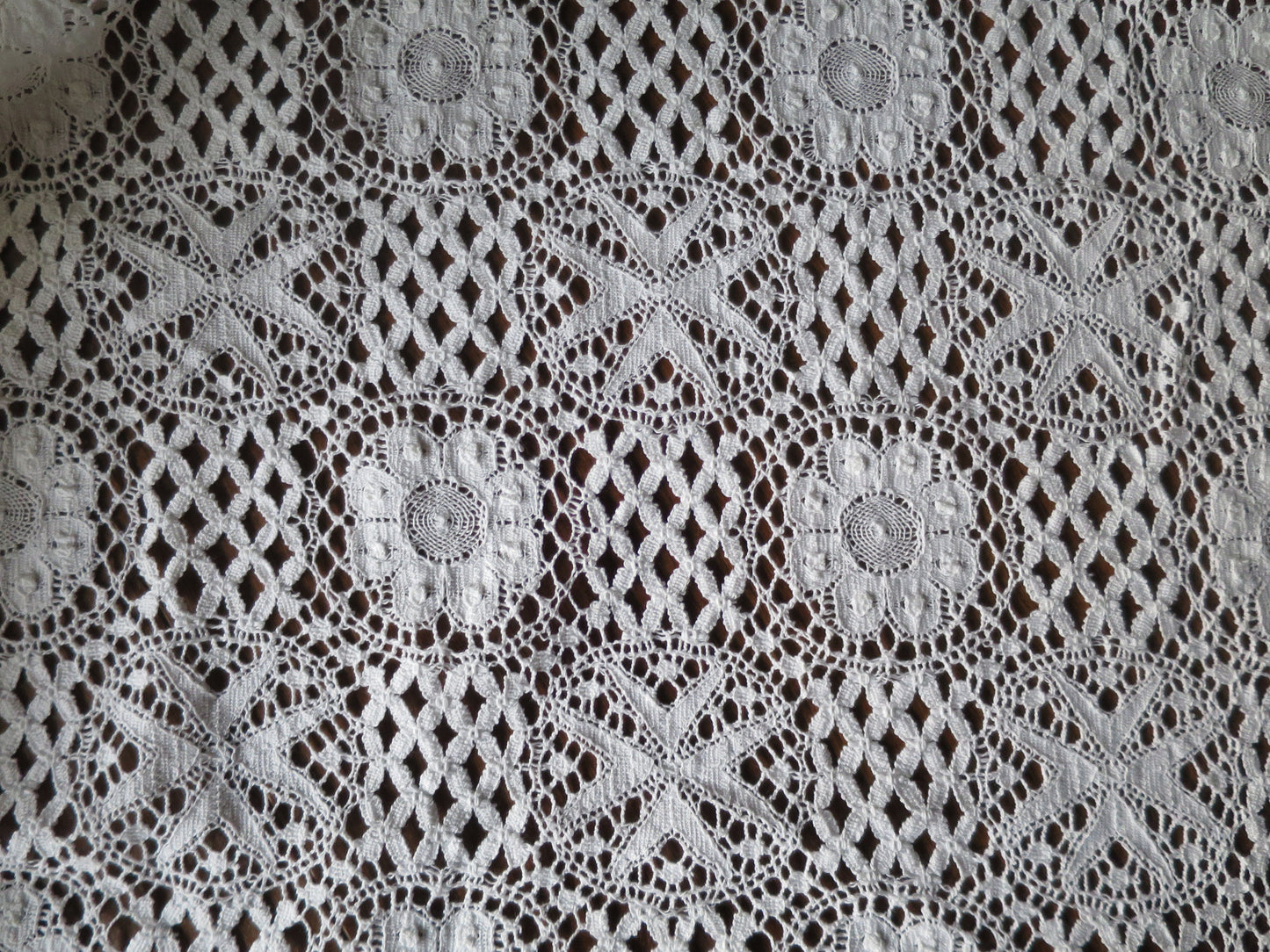 White English Nottingham Liturgical Ecclesiastical Lace Fabric- 140 cm Wide- Sold by the 1/2 Meter
