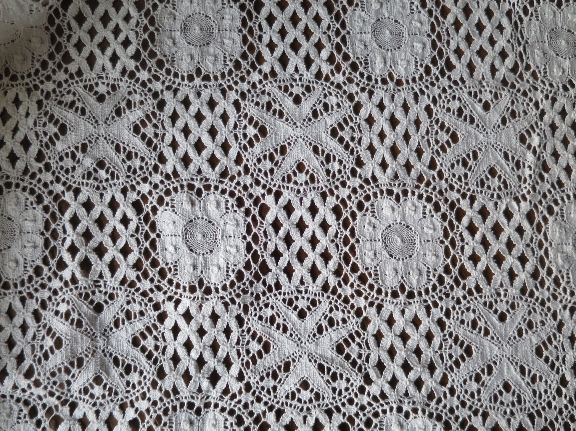 White English Nottingham Liturgical Ecclesiastical Lace Fabric- 140 cm Wide- Sold by the 1/2 Meter