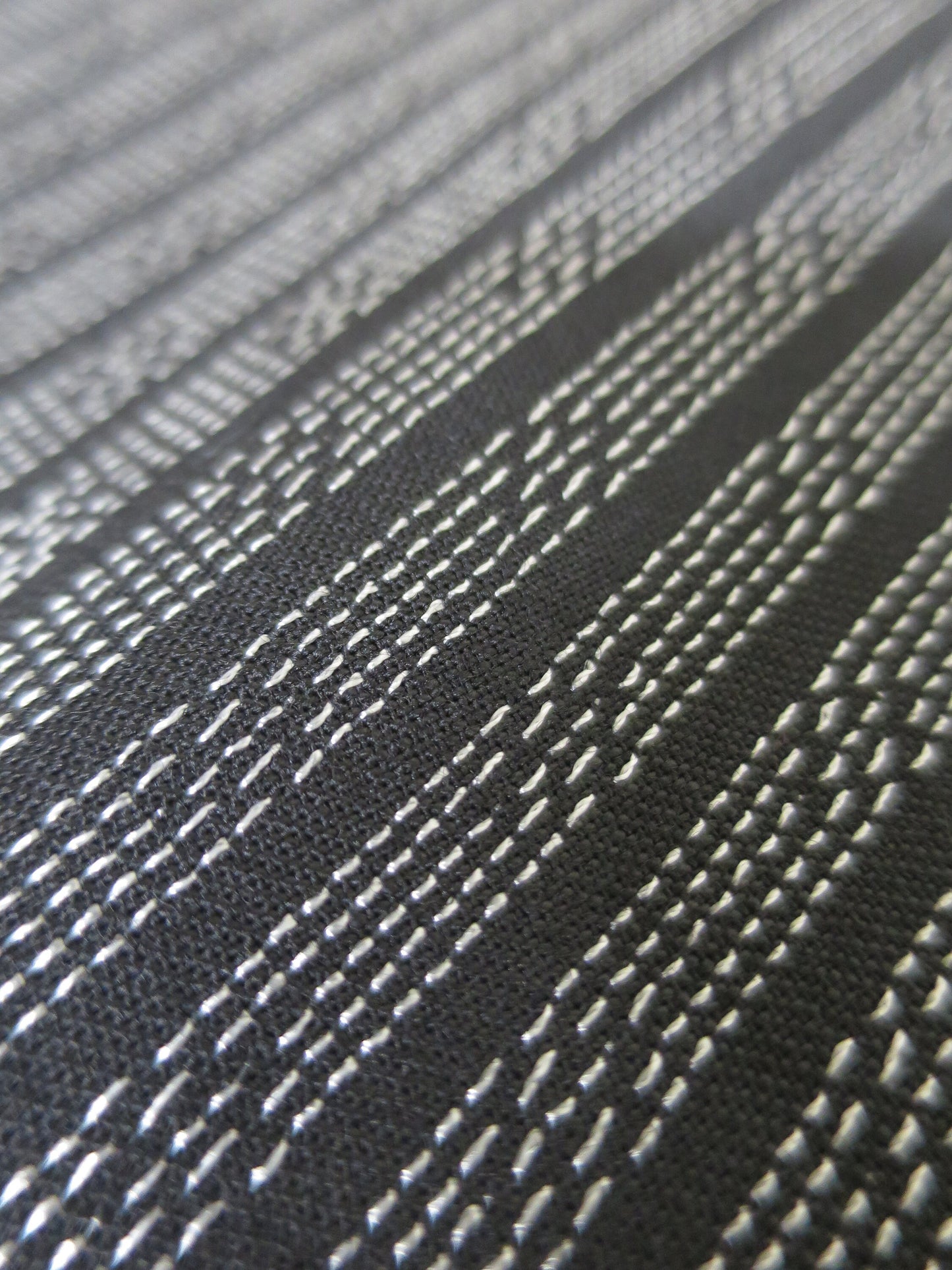 Reversible Birdseye/ Patterned Stripe Wool Fabric- By the Meter