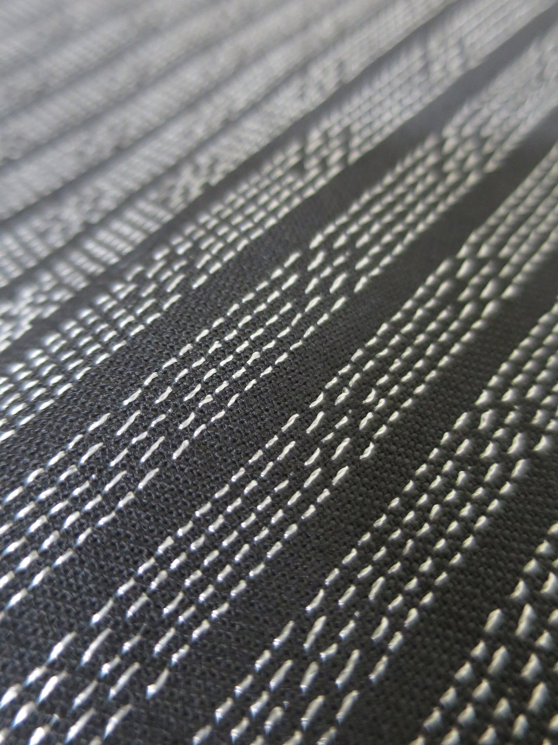 Reversible Birdseye/ Patterned Stripe Wool Fabric- By the Meter